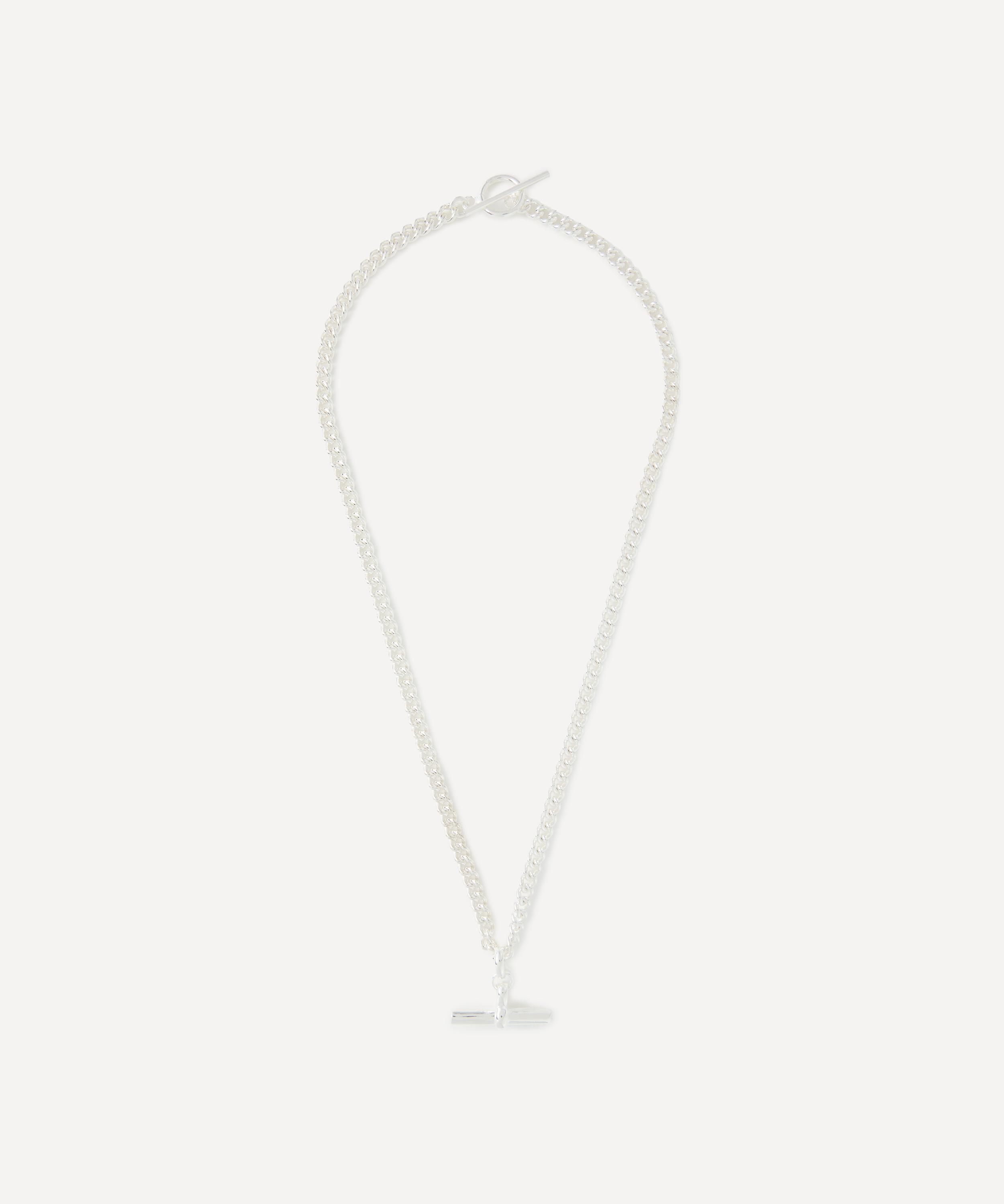 Tilly Sveaas - Sterling Silver T-Bar Curb Chain Necklace image number 1