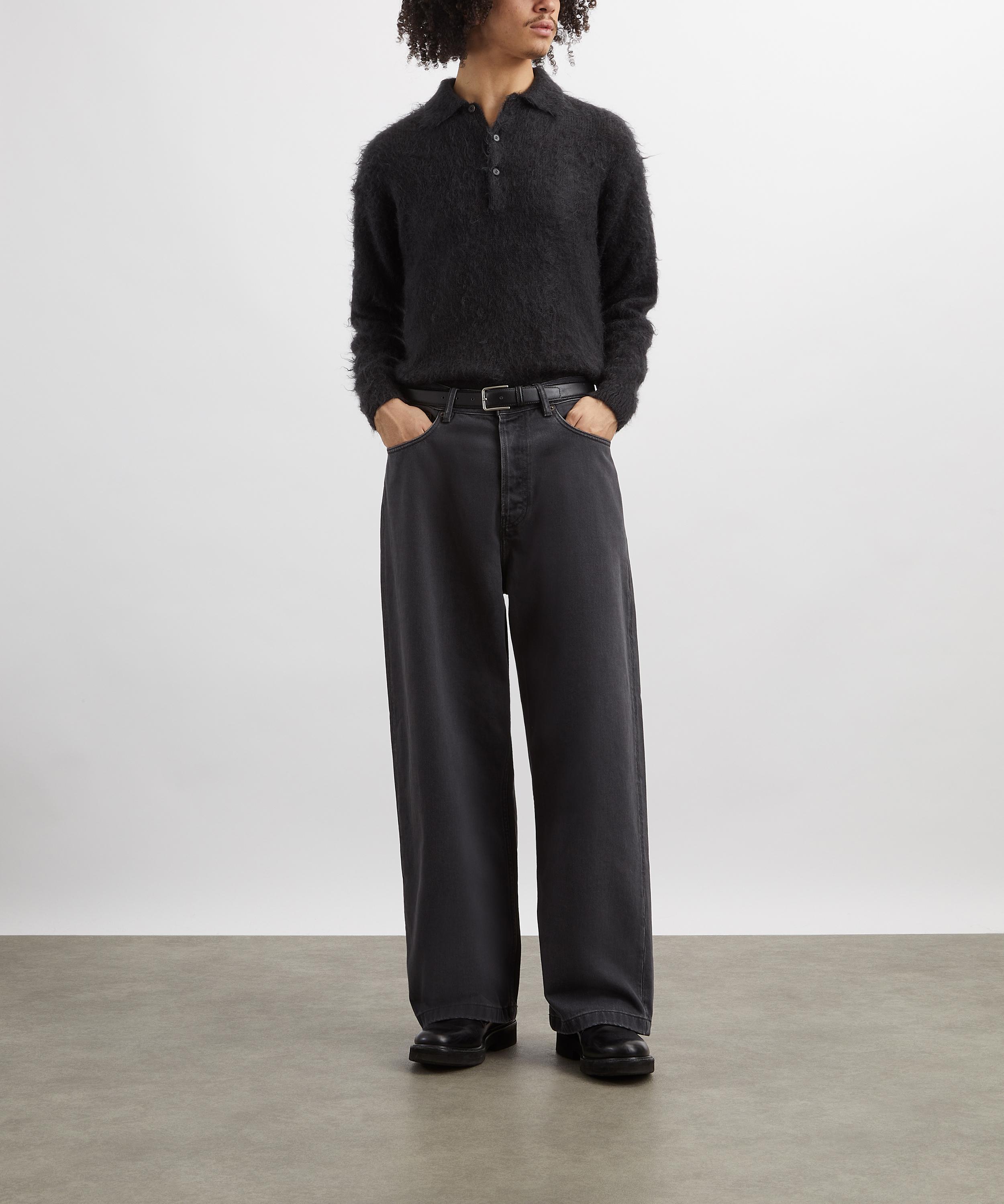 Auralee - Brushed Super Kid Mohair Knit Polo image number 1