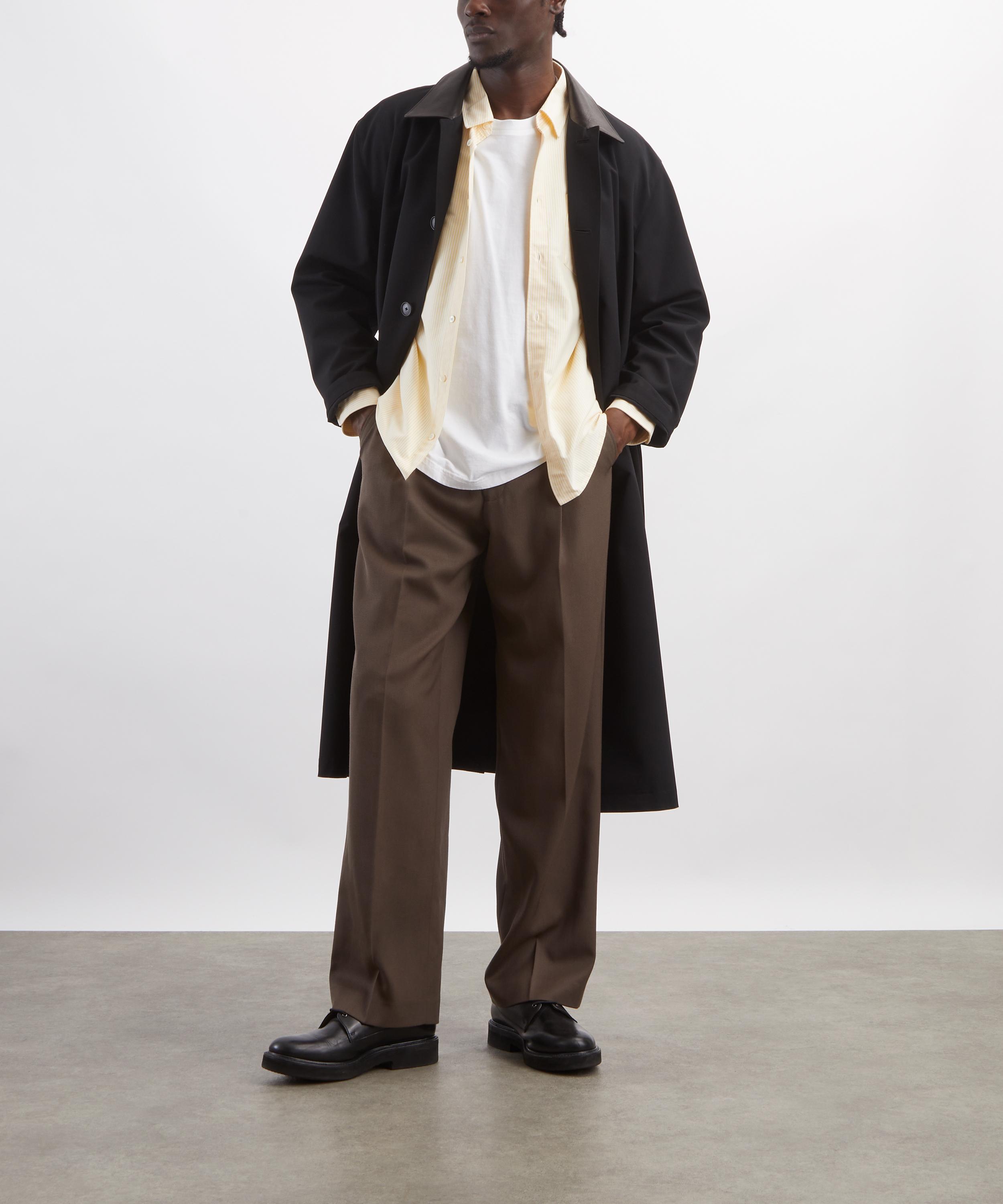 Auralee - Black Wool Max Canvas Coat image number 1