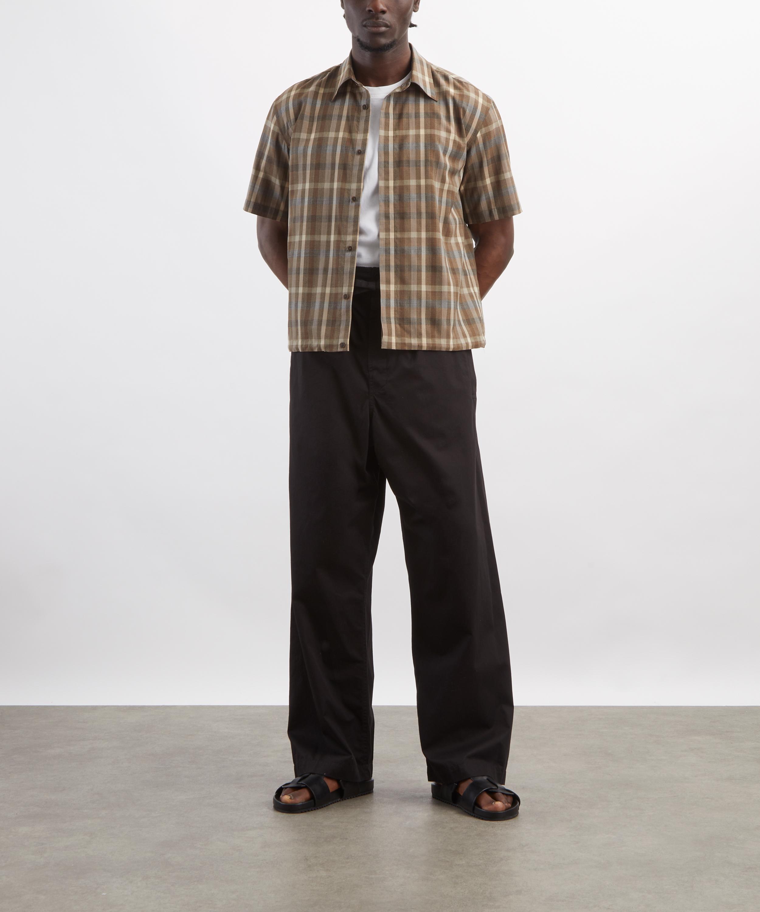 Auralee - Checked Tropical Wool Short-Sleeve Shirt image number 1