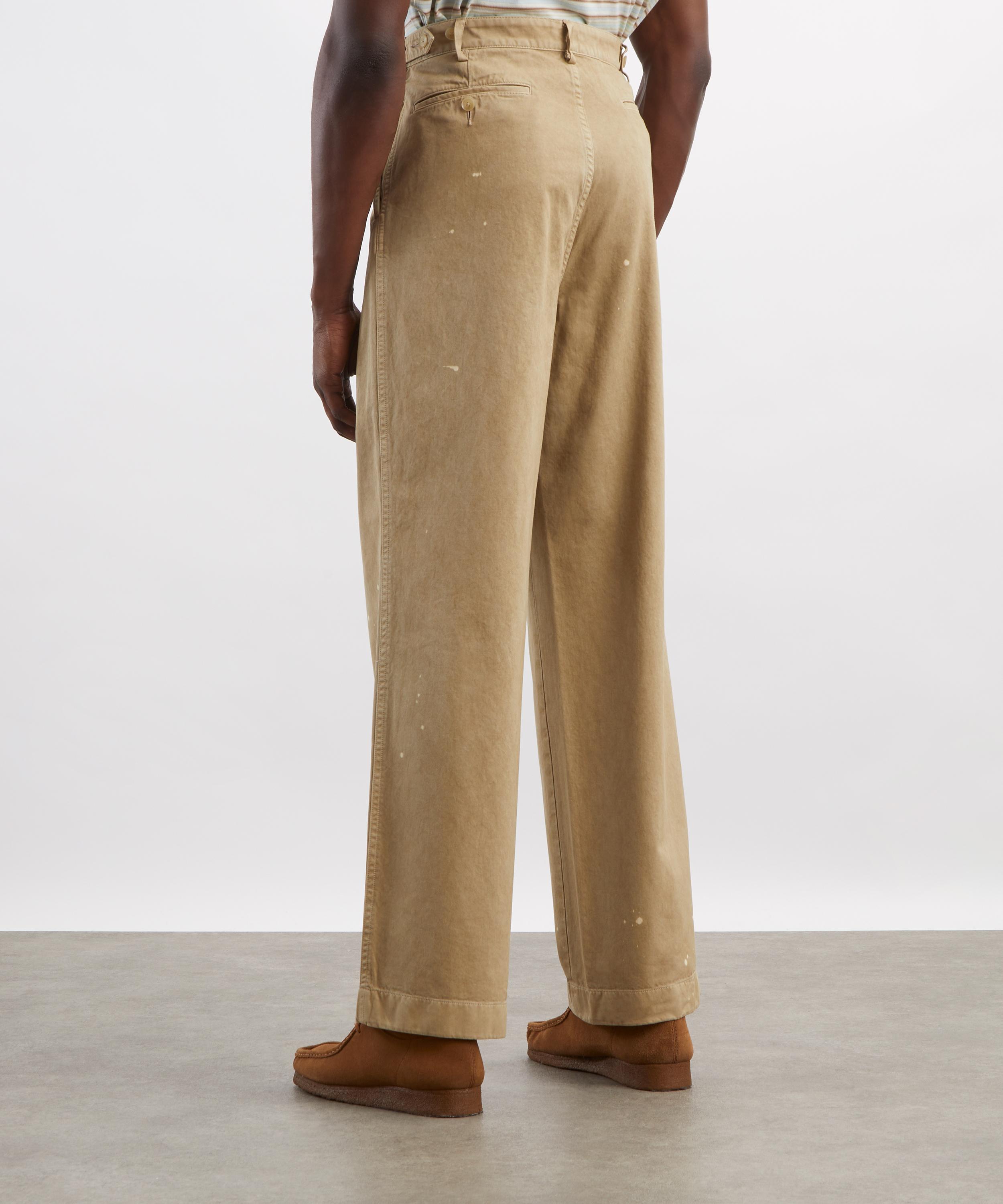 Auralee - Beige Garment-Dyed Finx Wide-Leg Chinos image number 3