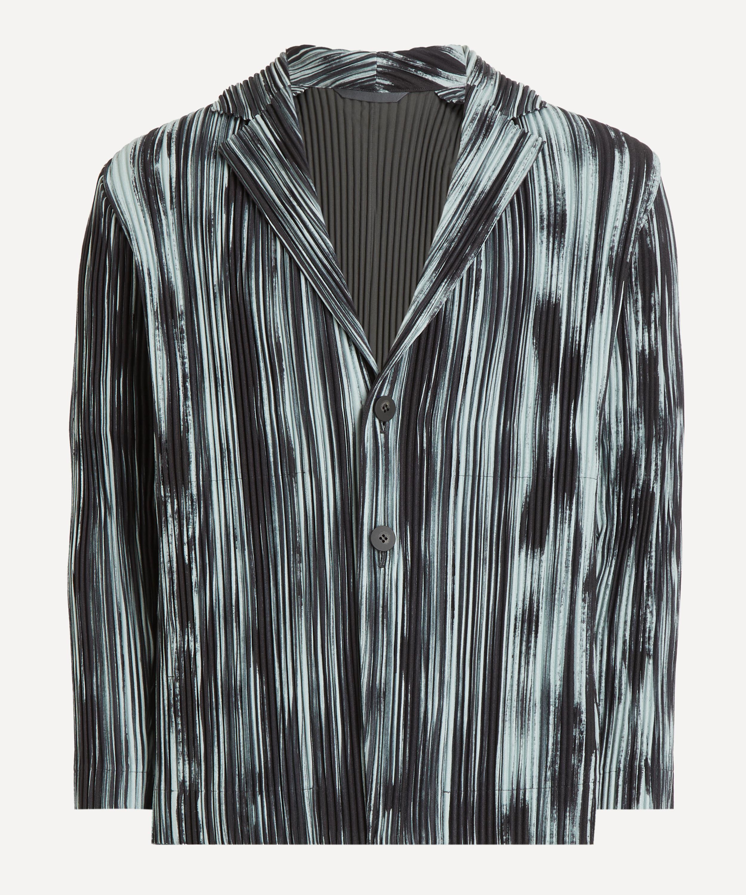 HOMME PLISSÉ ISSEY MIYAKE - BRUSHSTROKE STRIPE Pleated Jacket