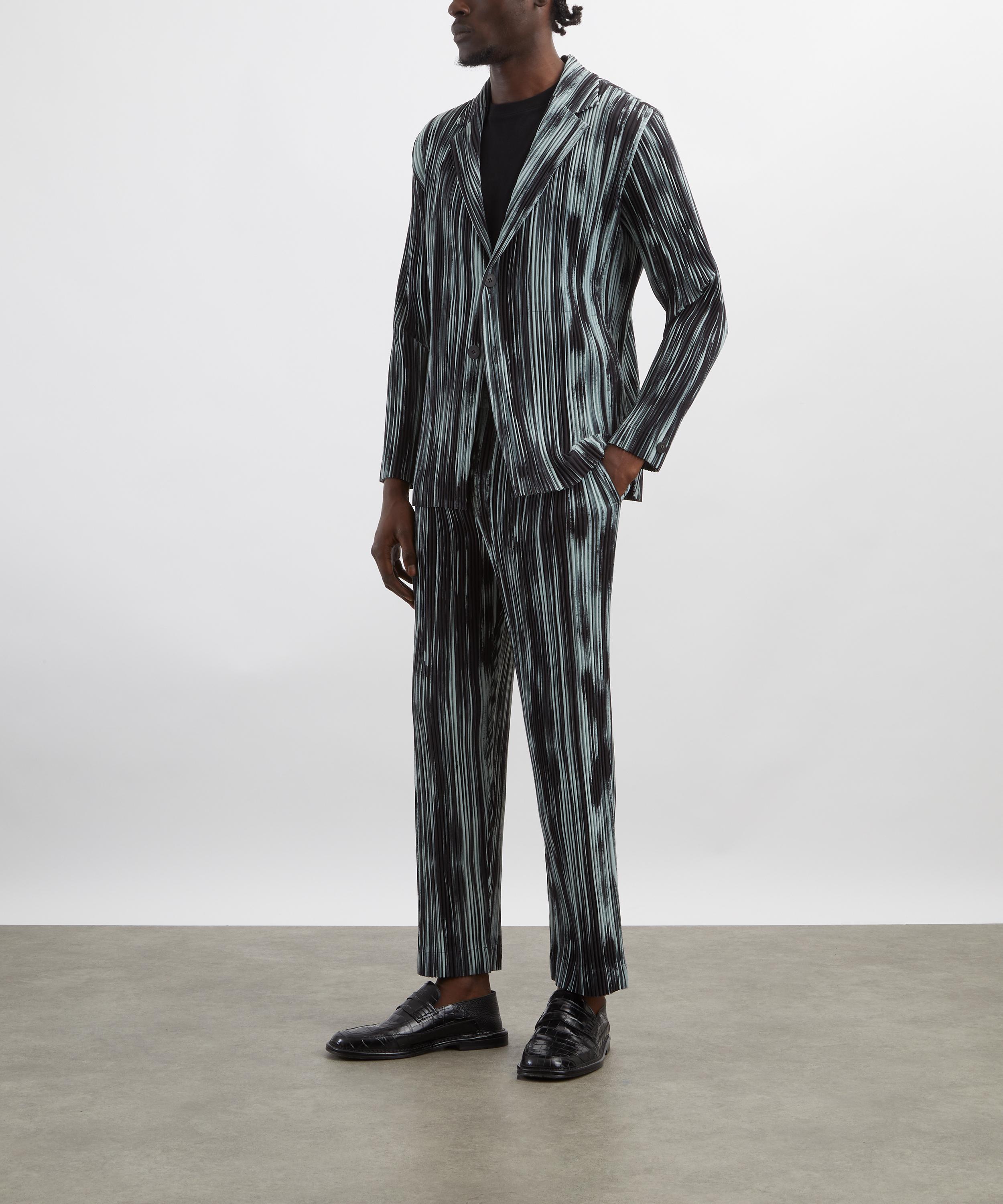 HOMME PLISSÉ ISSEY MIYAKE - BRUSHSTROKE STRIPE Pleated Jacket image number 1