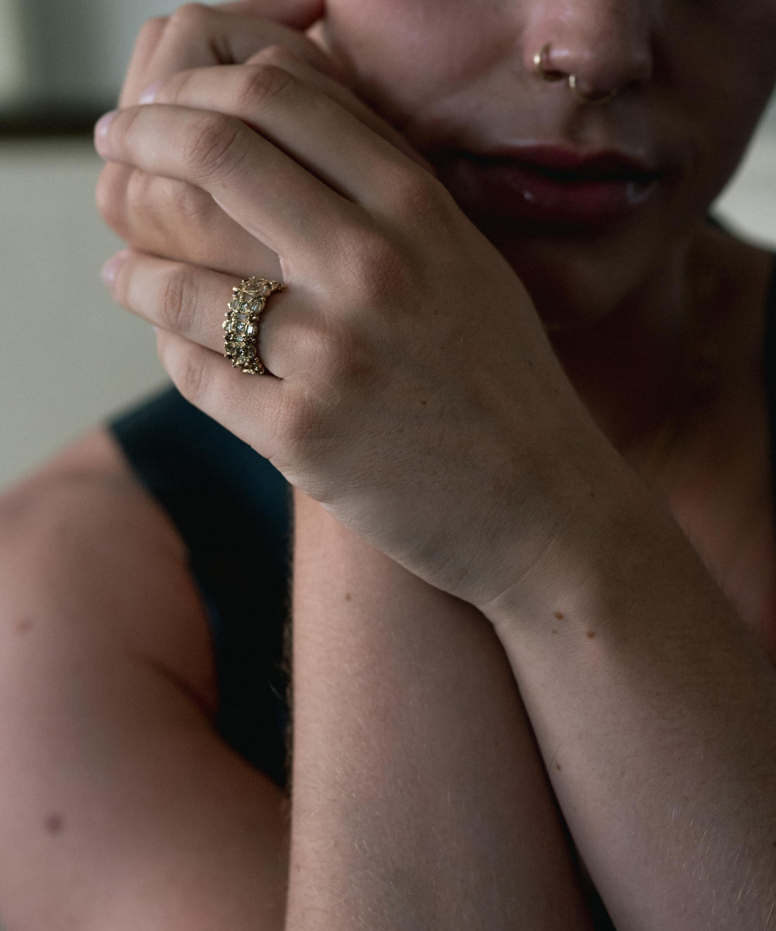 Ellis Mhairi Cameron - 14ct Gold Armach Diamond Eternity Ring IV image number 1