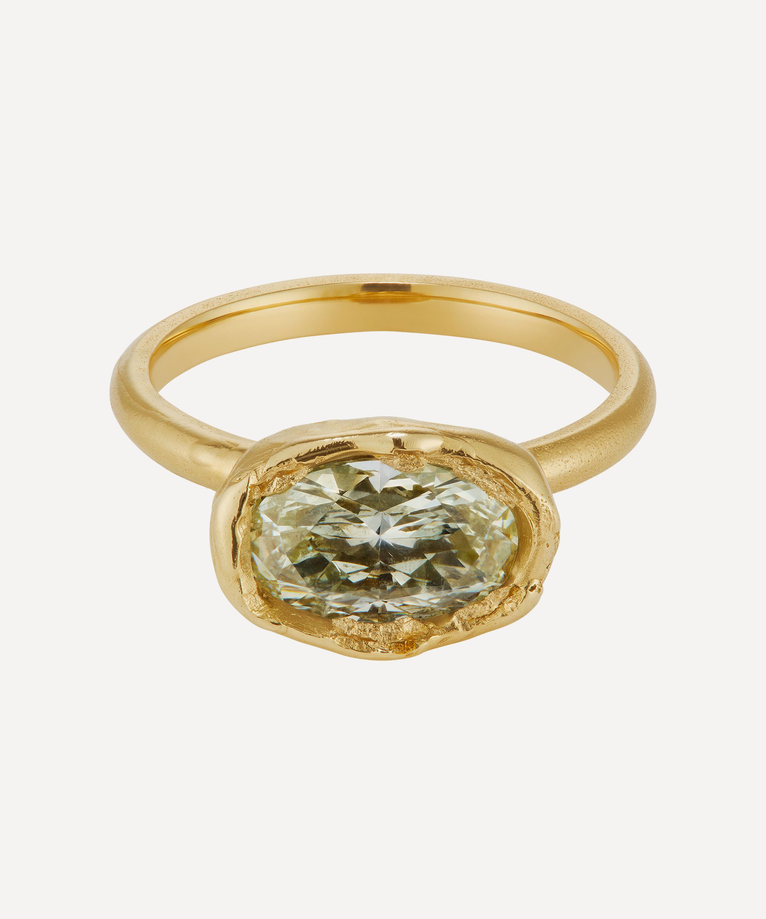 Ellis Mhairi Cameron - 14ct Gold Armach Oval Lemon Diamond Engagement Ring