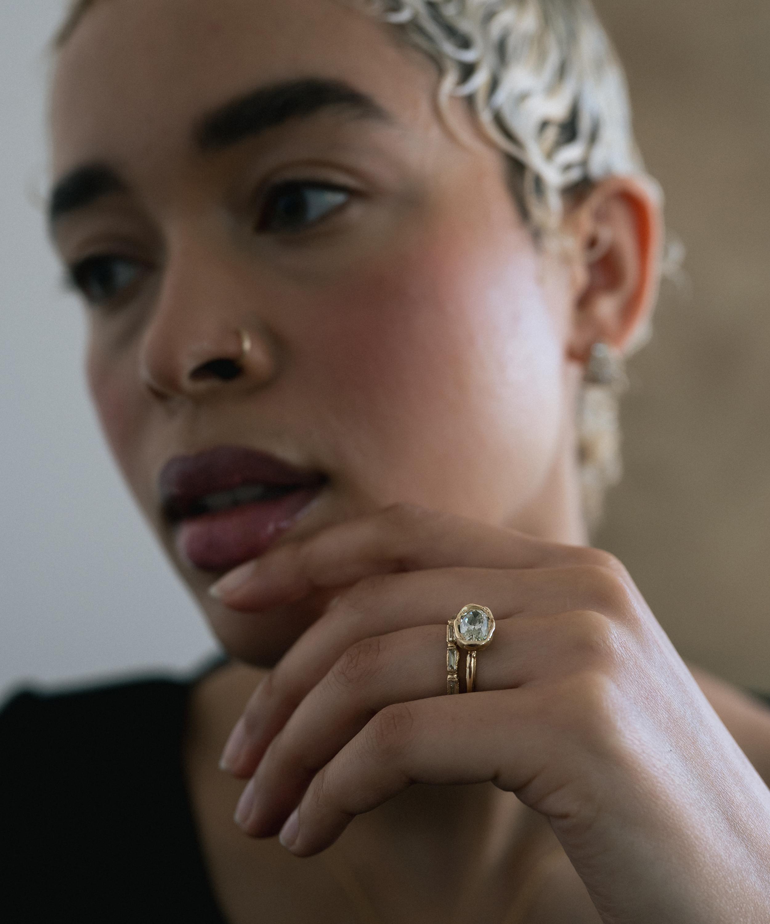 Ellis Mhairi Cameron - 14ct Gold Armach Oval Lemon Diamond Engagement Ring image number 1