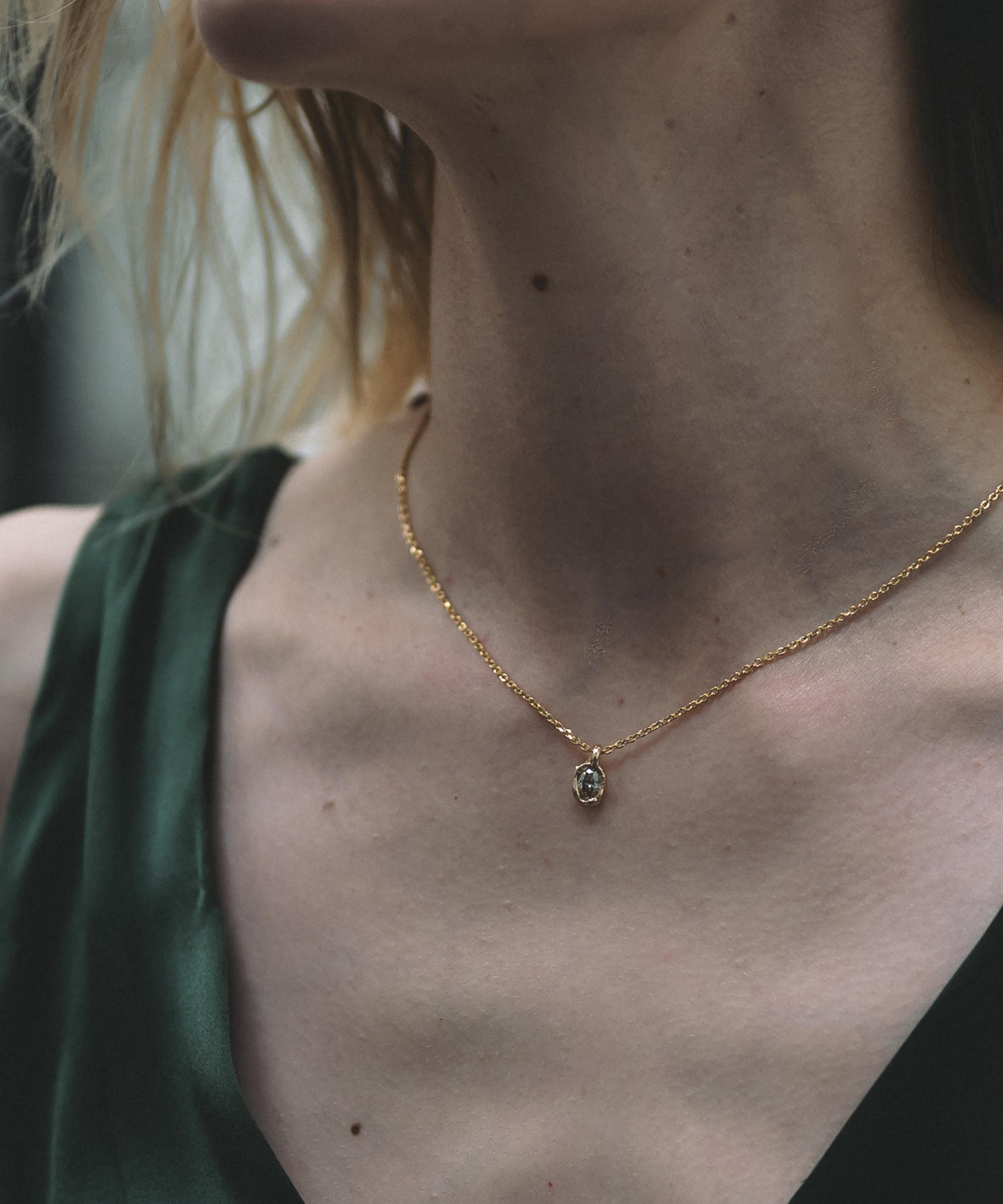 Ellis Mhairi Cameron - 14ct Gold Armach Champagne Diamond Nugget Pendant Necklace image number 1