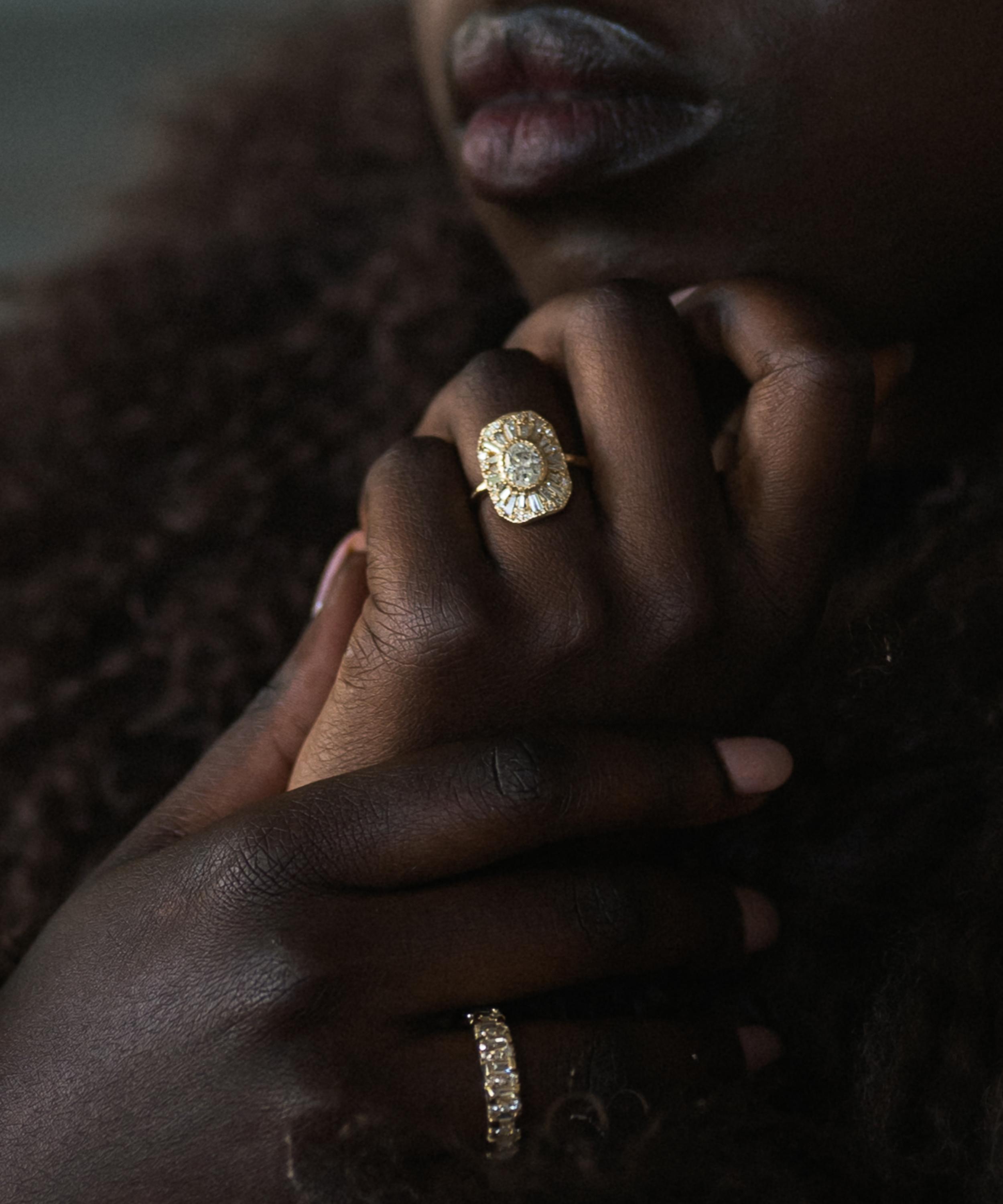 Ellis Mhairi Cameron - 14ct Gold One-Of-A-Kind White Diamond Legacy Cocktail Ring image number 1