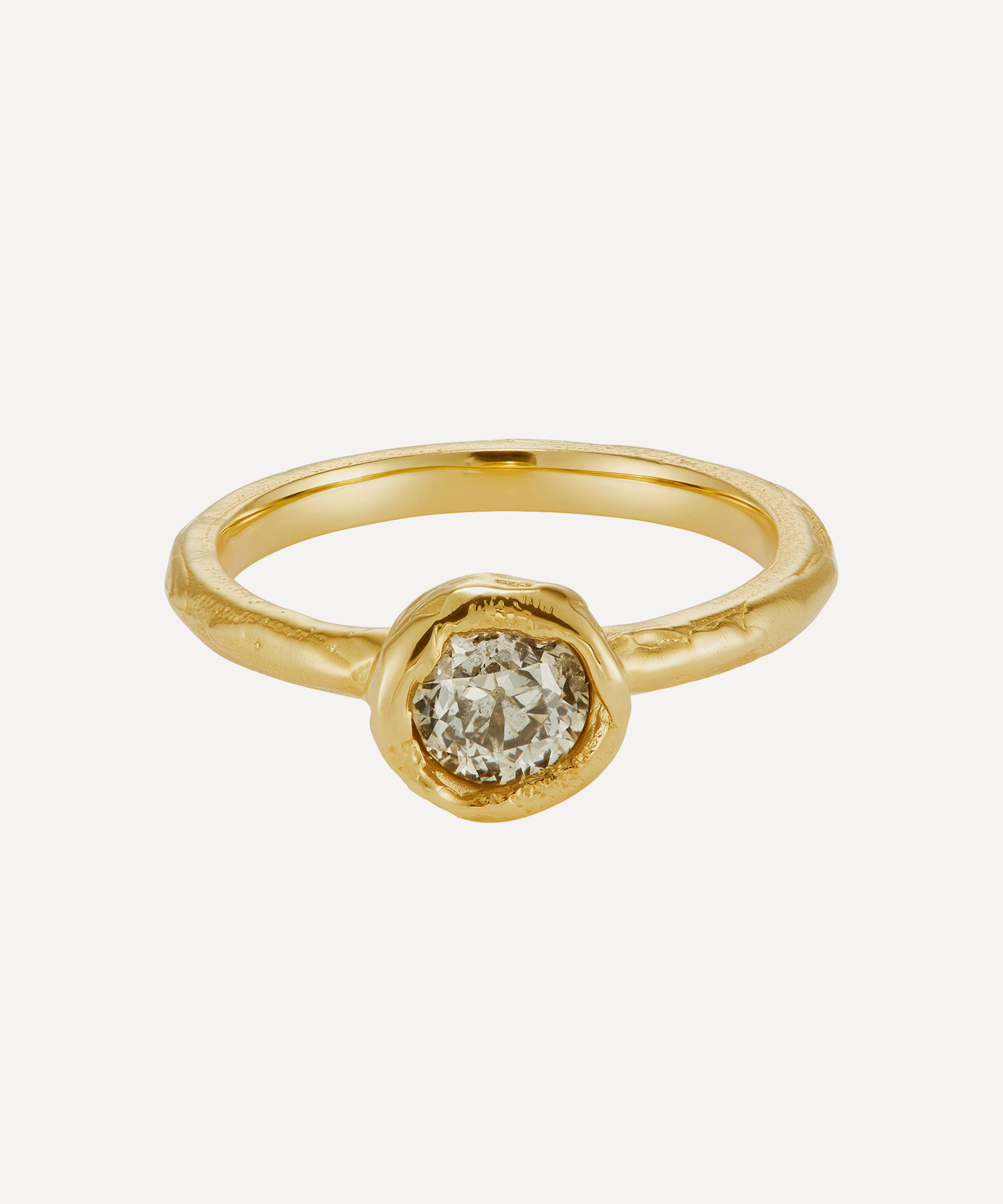 Ellis Mhairi Cameron - 14ct Gold Old Cut Champagne Diamond Organic Engagement Ring