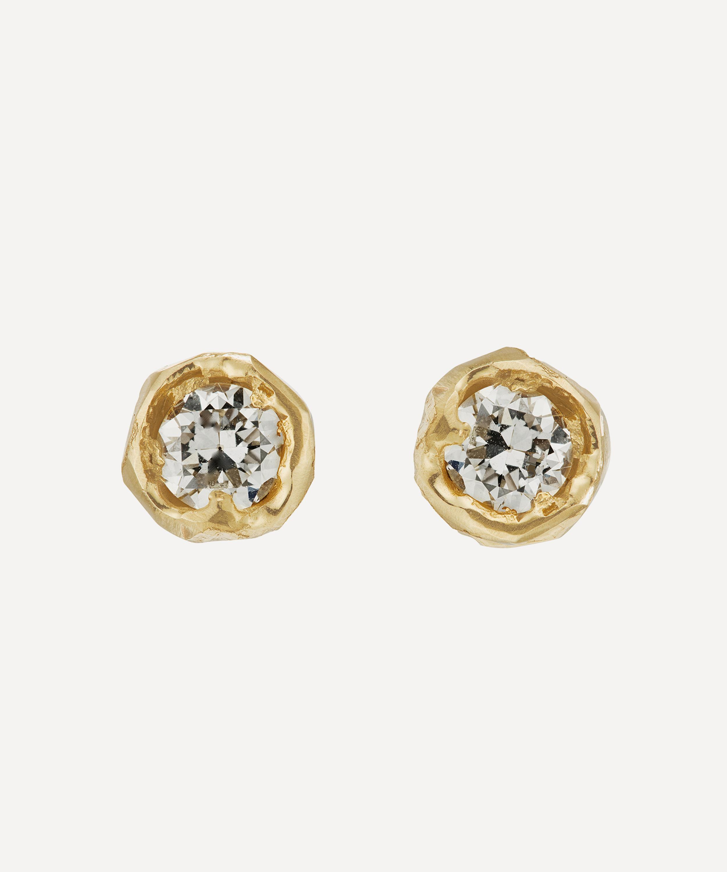 Ellis Mhairi Cameron - 14ct Gold Old Cut Diamond Stud Earrings