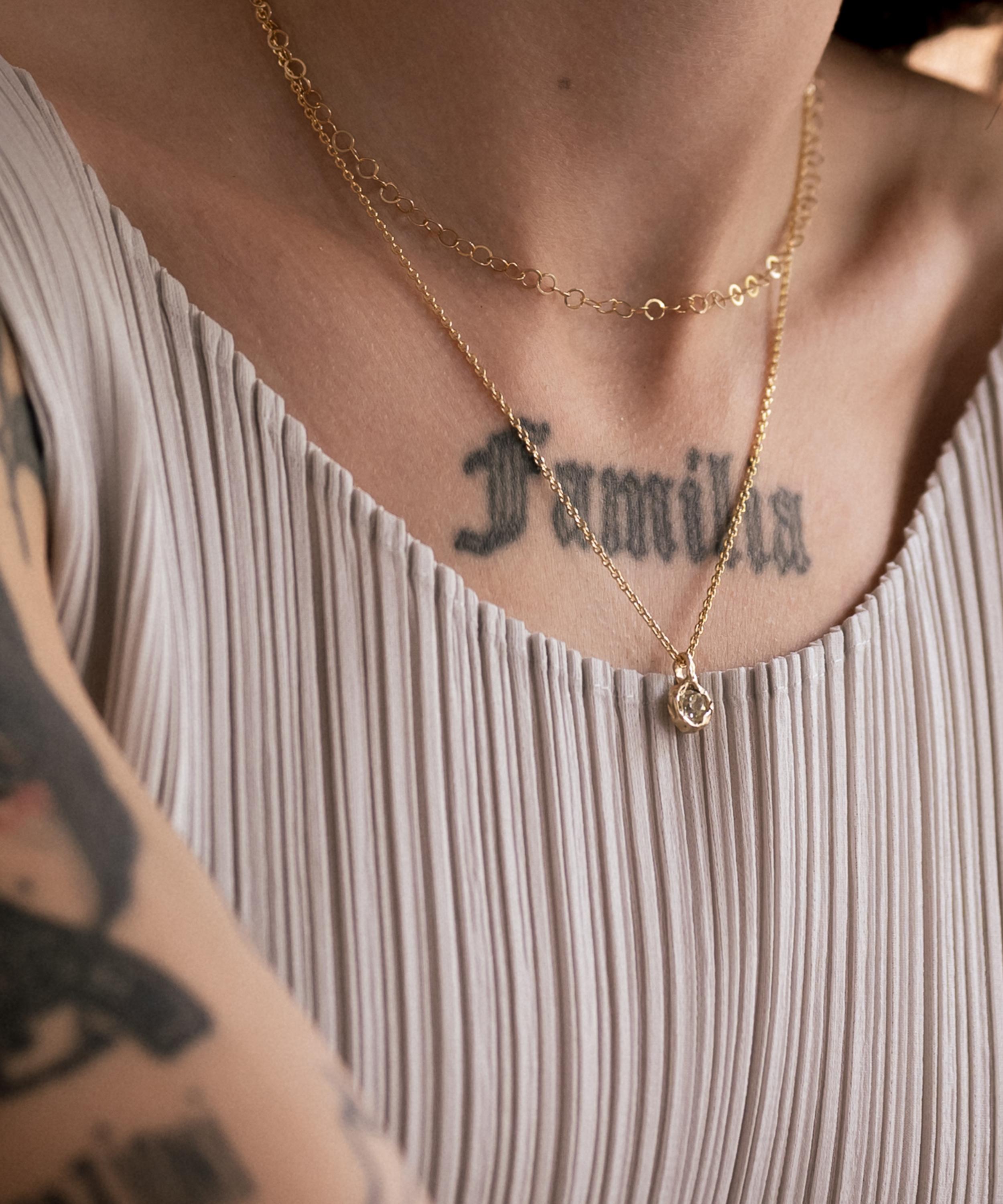 Ellis Mhairi Cameron - 14ct Gold Old Cut Diamond Nugget Pendant Necklace image number 1