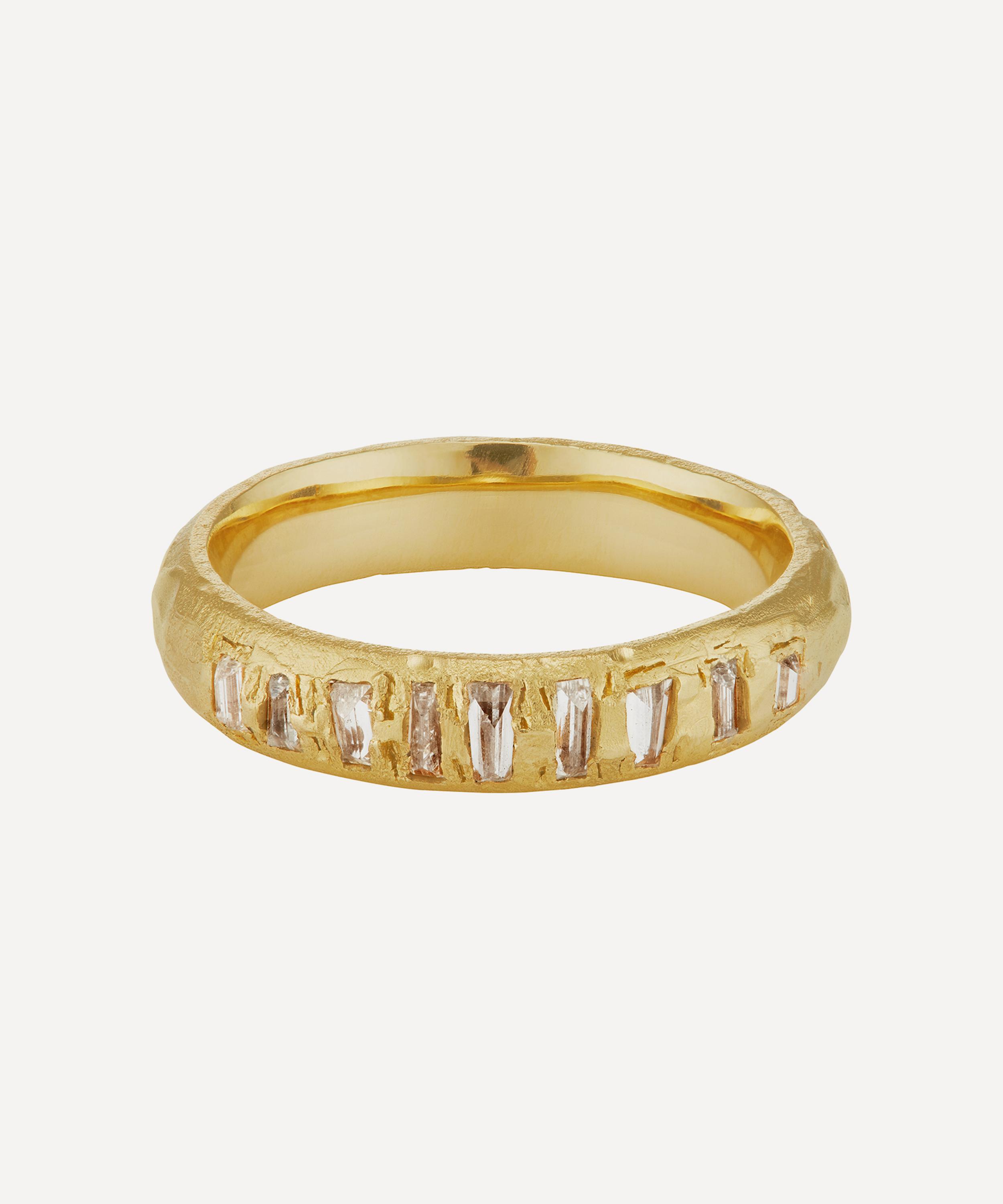 Ellis Mhairi Cameron - 14ct Gold Icy White Baguette Diamond Scatter Ring