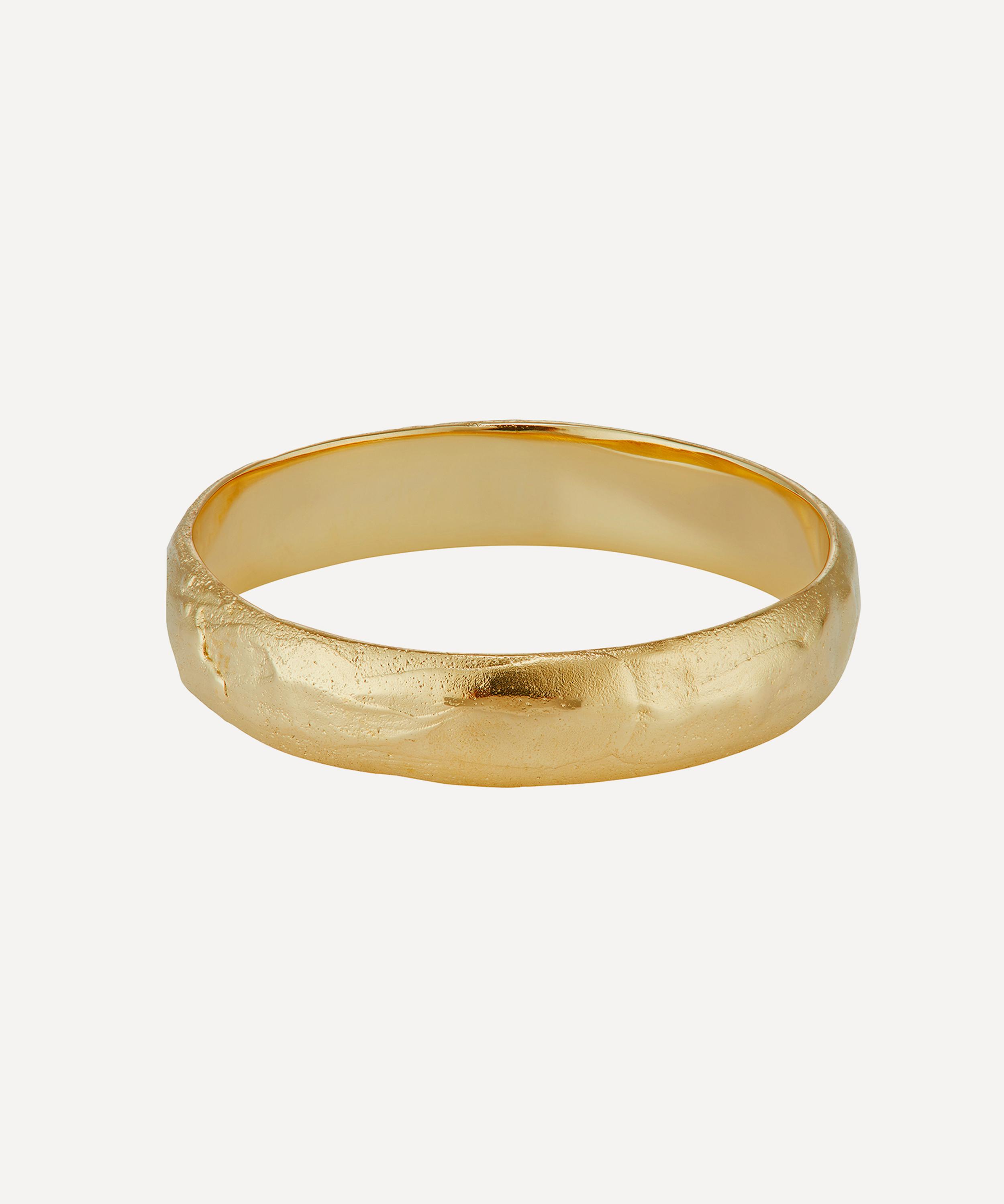 Ellis Mhairi Cameron - 14ct Gold Erosive Court Shape Wedding Band Ring