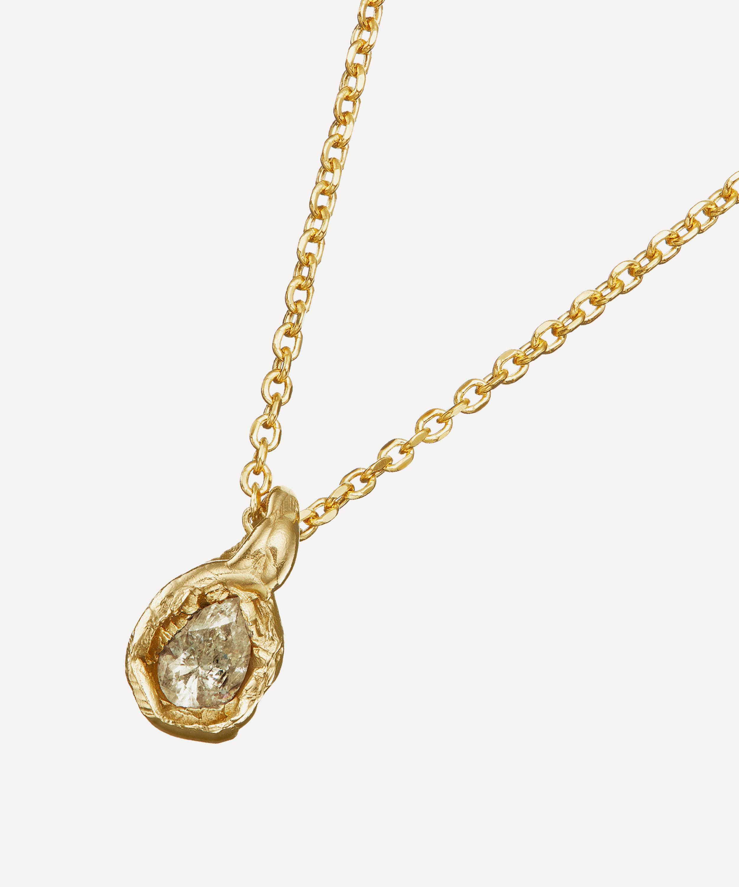 Ellis Mhairi Cameron - 14ct Gold White Diamond Nugget Pendant Necklace