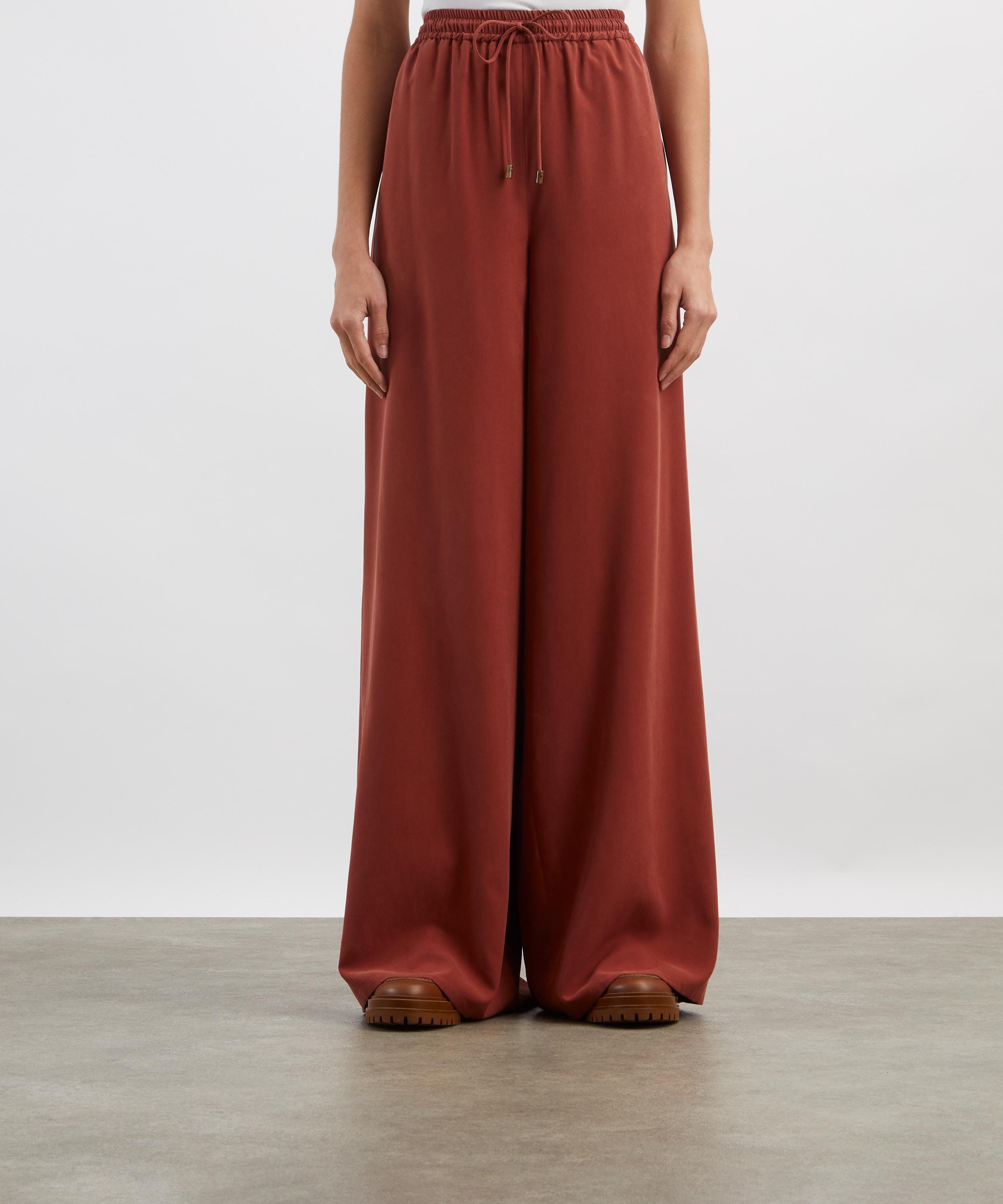 Max Mara - General Wide-Fit Washed Silk Trousers image number 2