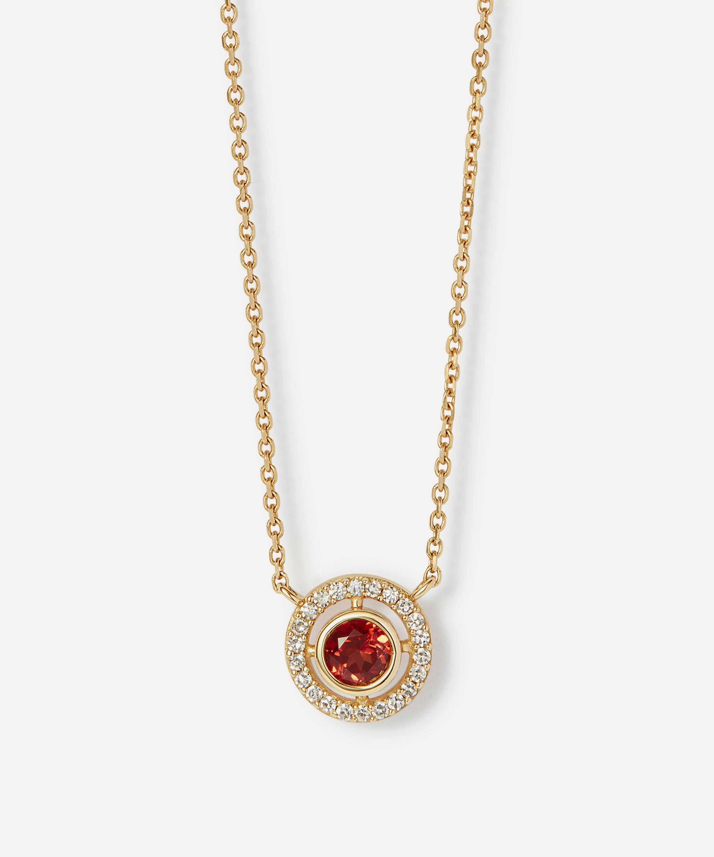 Astley Clarke - 14ct Gold January Birthstone Red Garnet Pendant Necklace