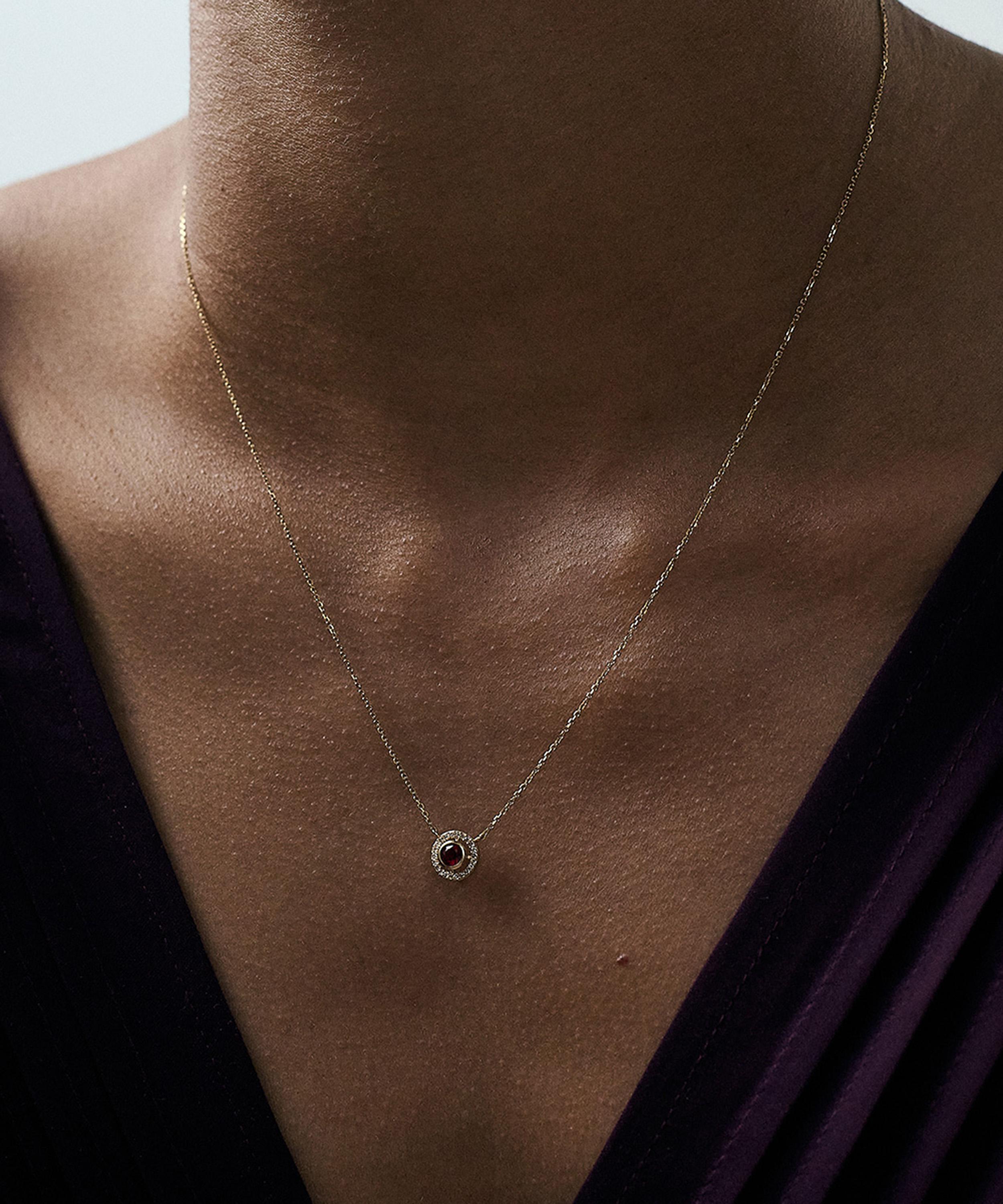 Astley Clarke - 14ct Gold January Birthstone Red Garnet Pendant Necklace image number 1