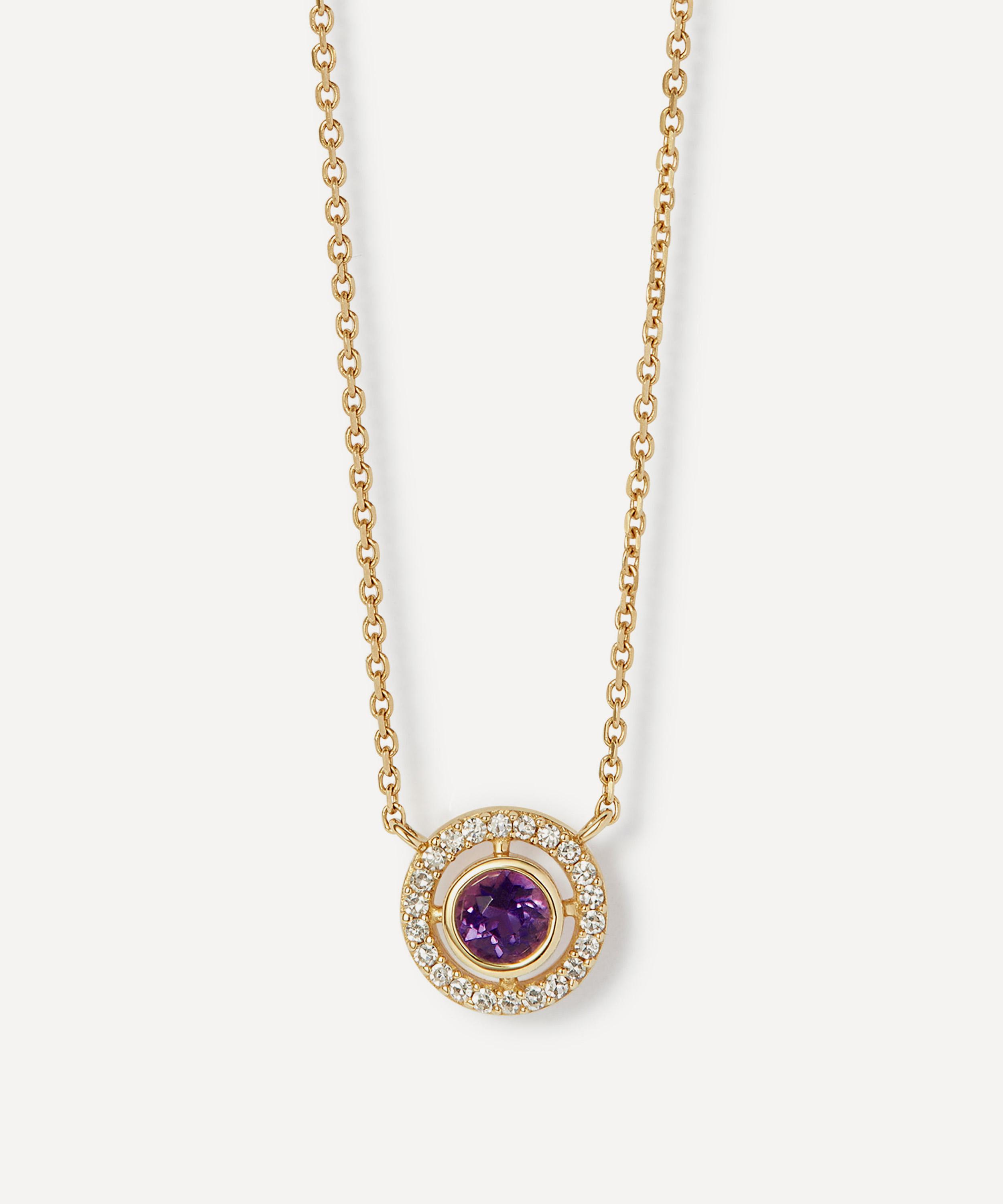Astley Clarke - 14ct Gold February Birthstone Amethyst Pendant Necklace