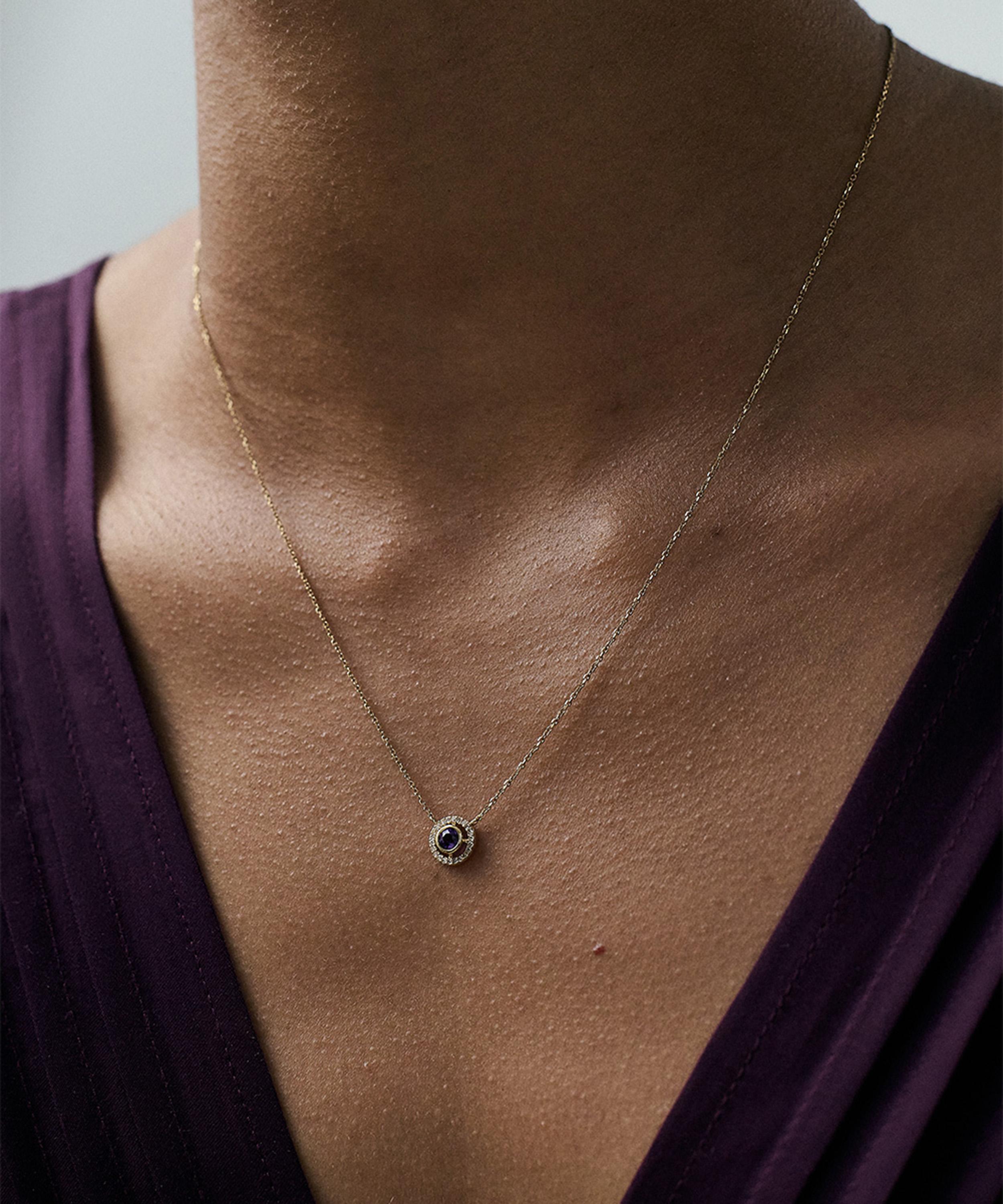 Astley Clarke - 14ct Gold February Birthstone Amethyst Pendant Necklace image number 1