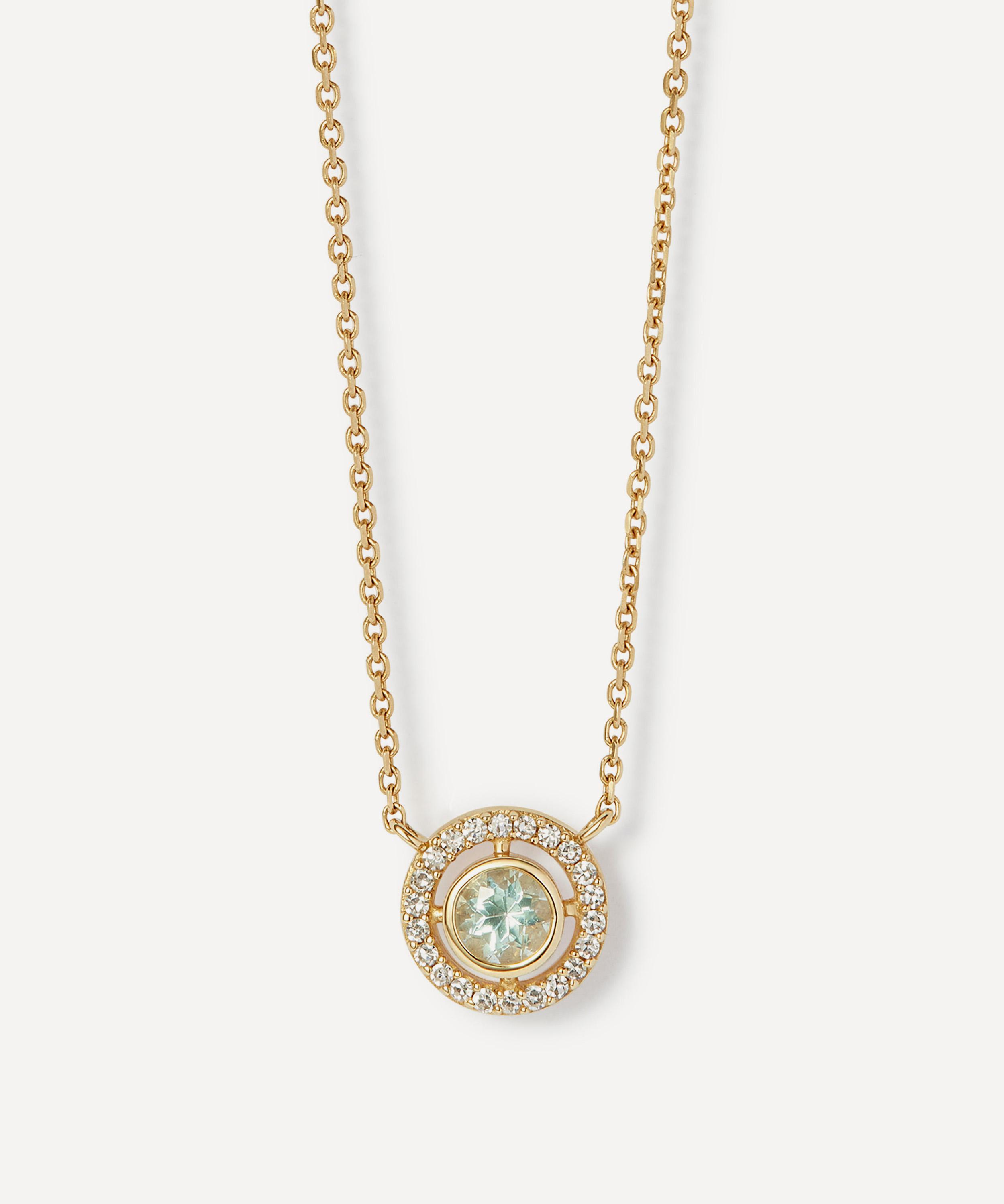 Astley Clarke - 14ct Gold March Birthstone Aquamarine Pendant Necklace