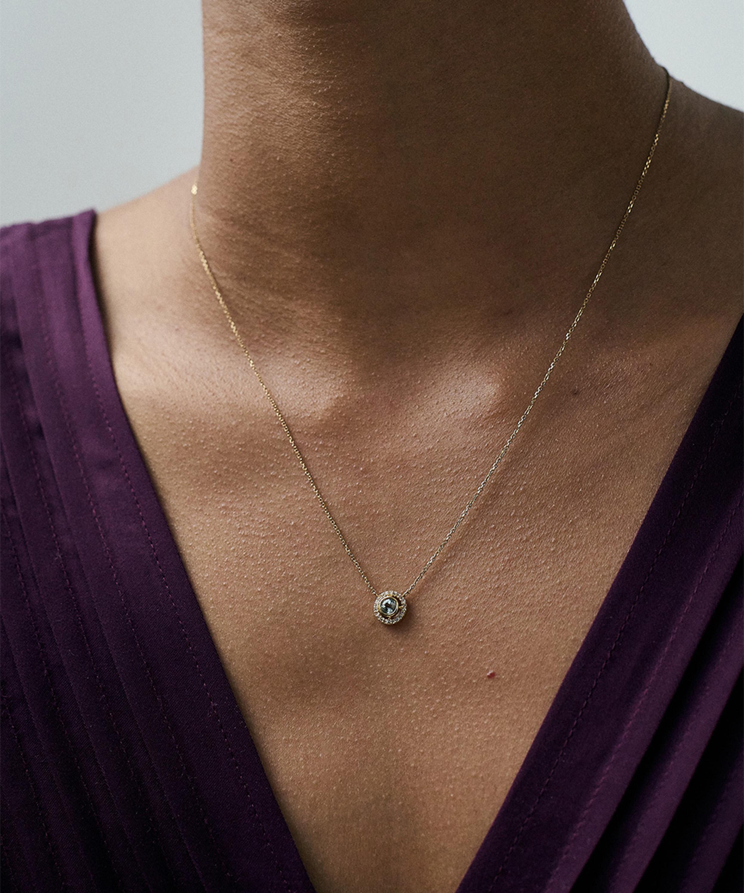 Astley Clarke - 14ct Gold March Birthstone Aquamarine Pendant Necklace image number 1