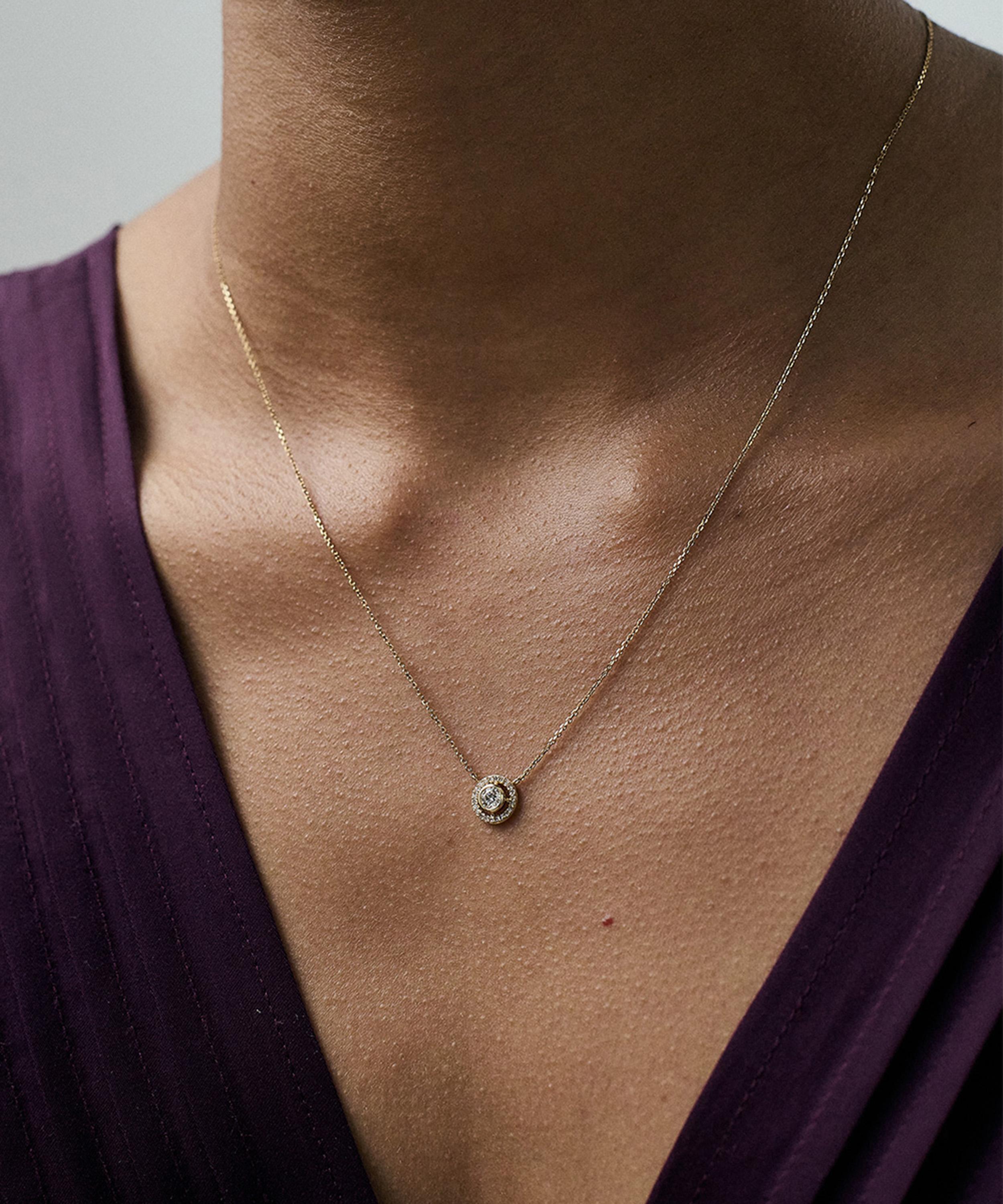 Astley Clarke - 14ct Gold April Birthstone Diamond Pendant Necklace image number 1