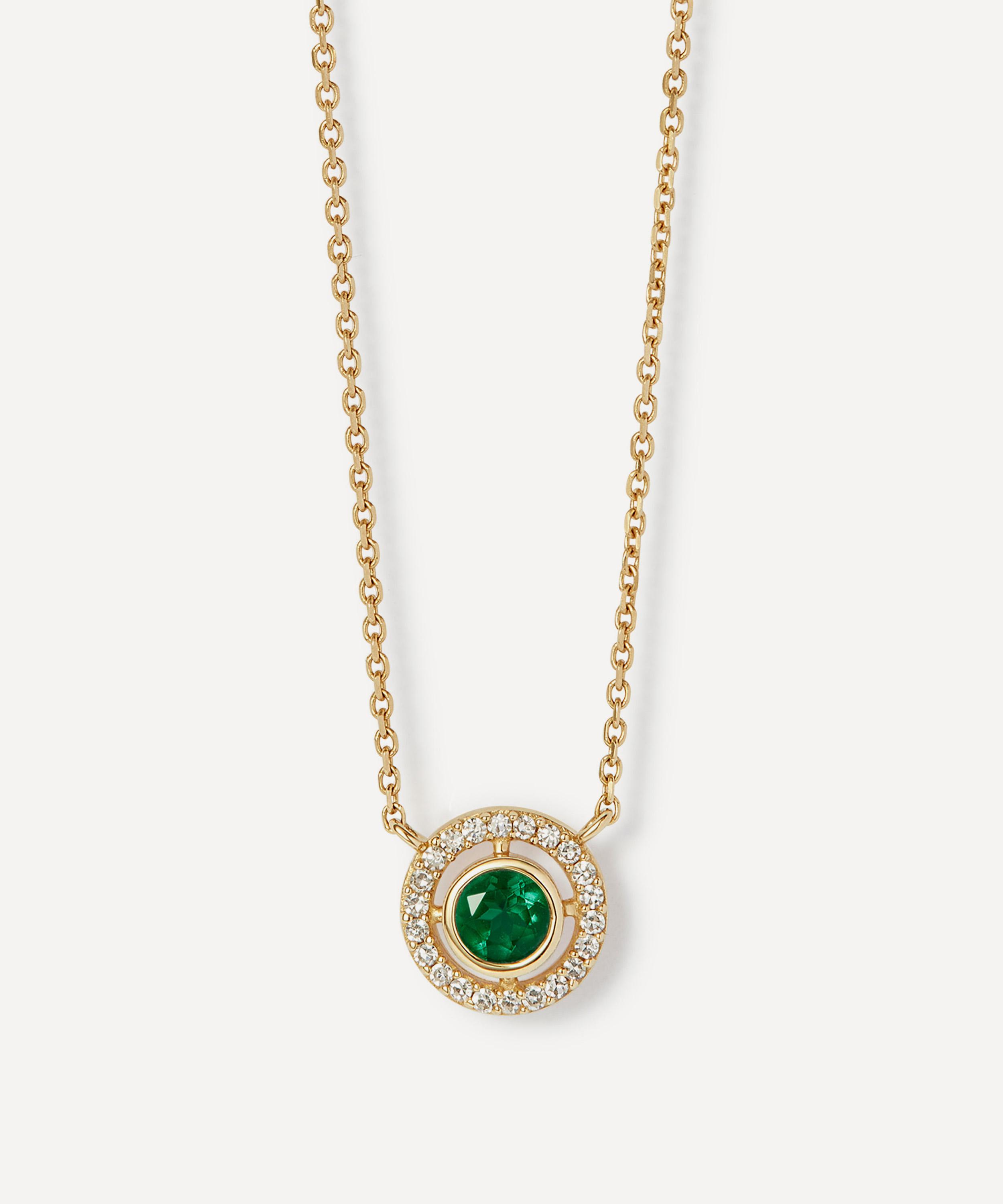 Astley Clarke - 14ct Gold May Birthstone Emerald Pendant Necklace
