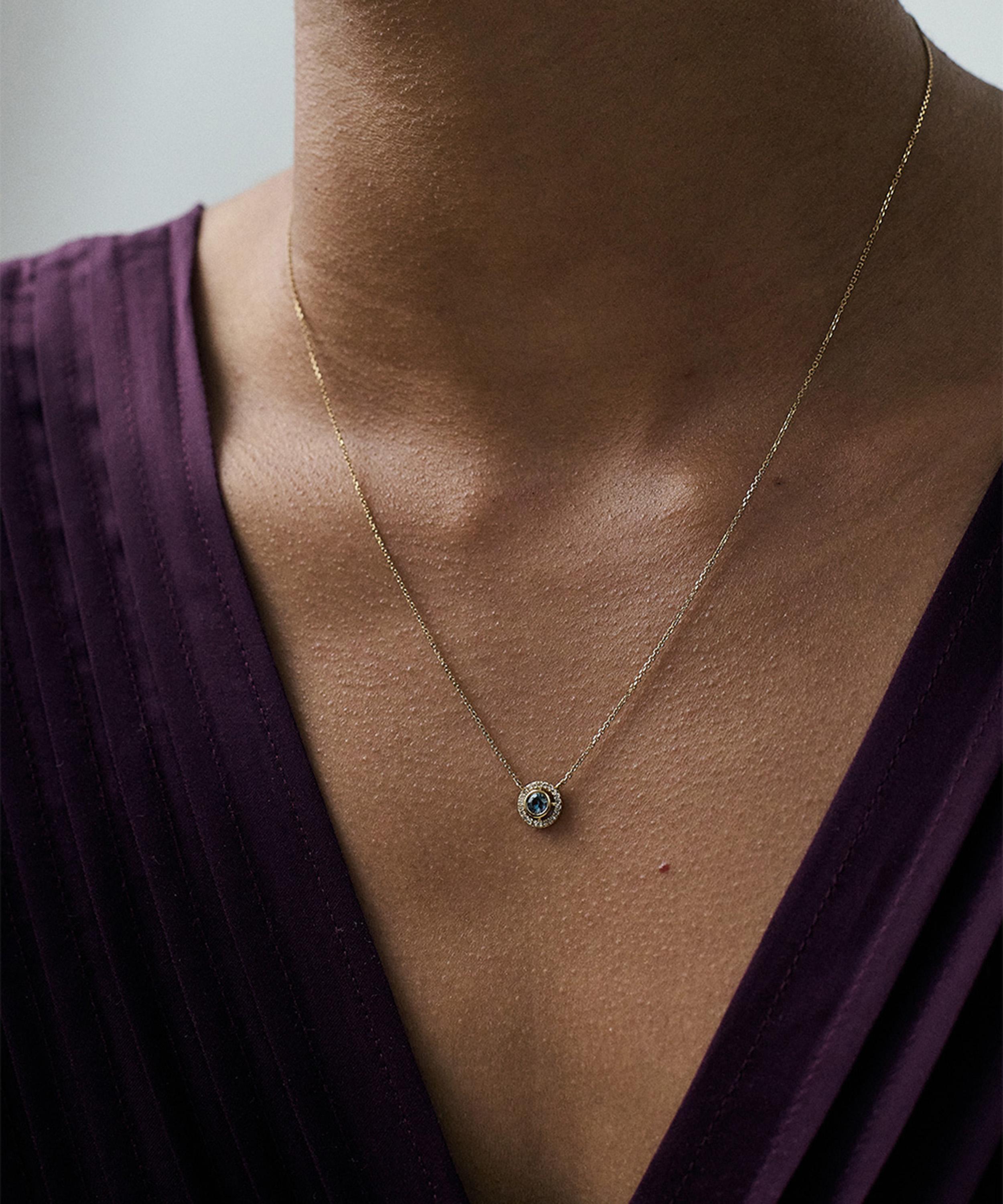 Astley Clarke - 14ct Gold September Birthstone Sapphire Pendant Necklace image number 1