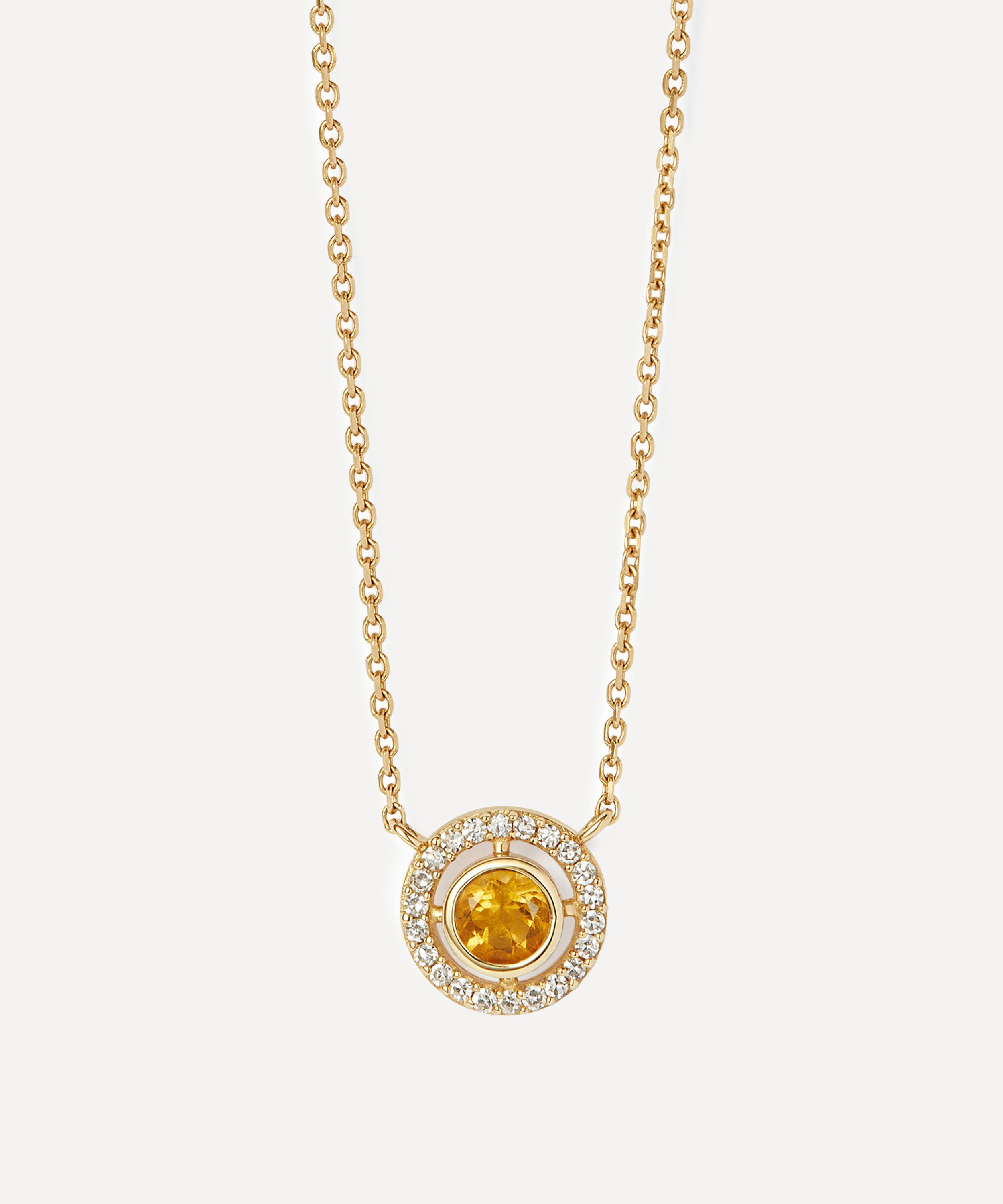 Astley Clarke - 14ct Gold November Birthstone Citrine Pendant Necklace image number 0