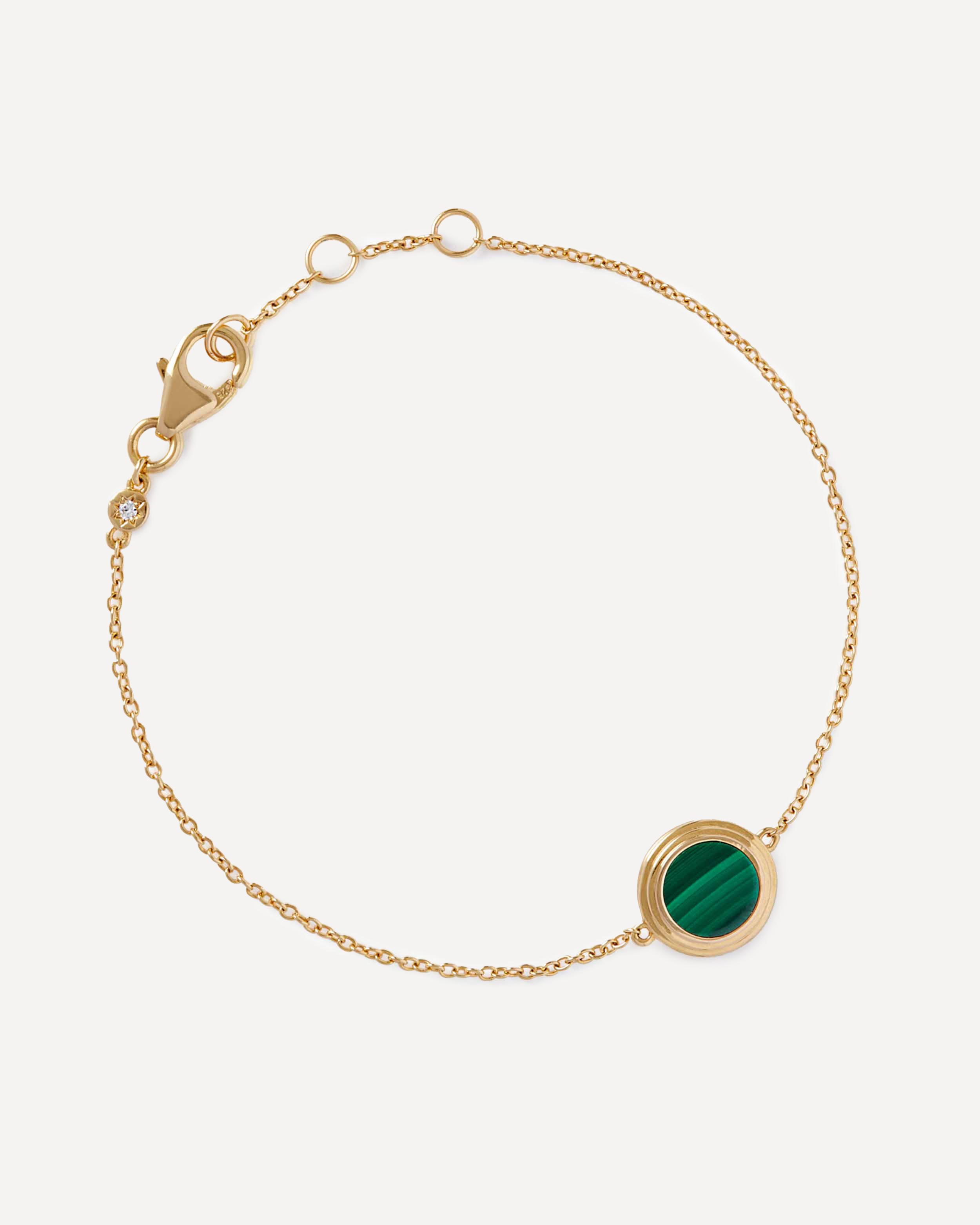 Astley Clarke - 18ct Gold-Plated Vermeil Silver Stilla Malachite Locket Bracelet