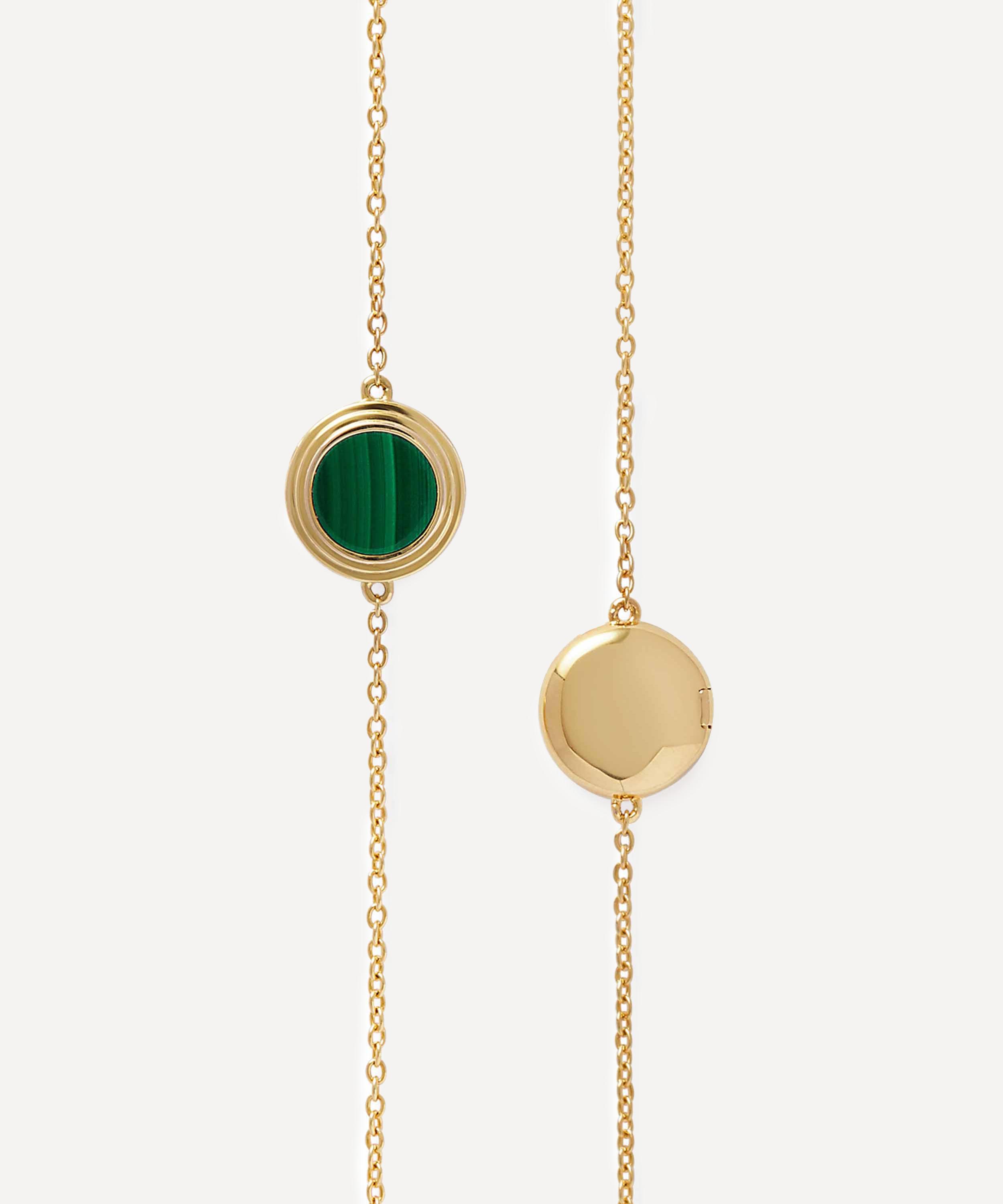 Astley Clarke - 18ct Gold-Plated Vermeil Silver Stilla Malachite Locket Bracelet image number 2