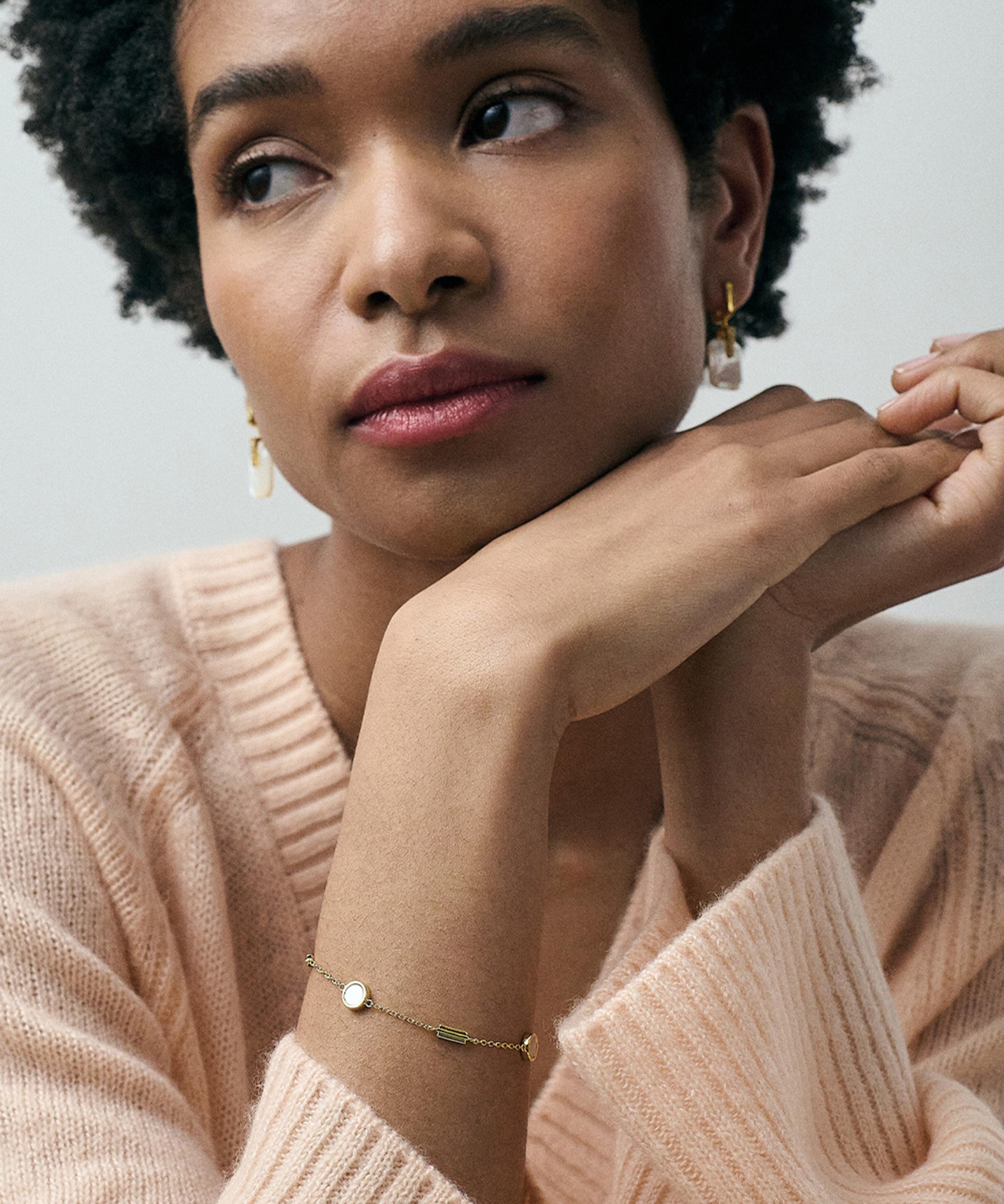 Astley Clarke - 18ct Gold-Plated Vermeil Silver Stilla Pearl Chain Bracelet image number 1