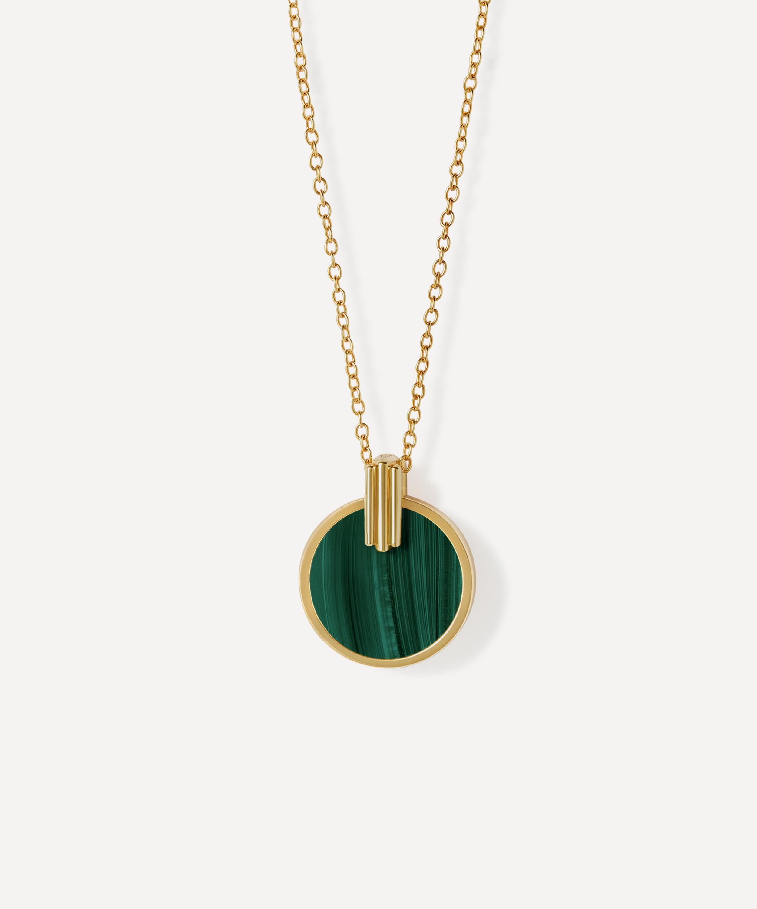 Astley Clarke - 18ct Gold-Plated Vermeil Silver Stilla Malachite Pendant Necklace image number 0