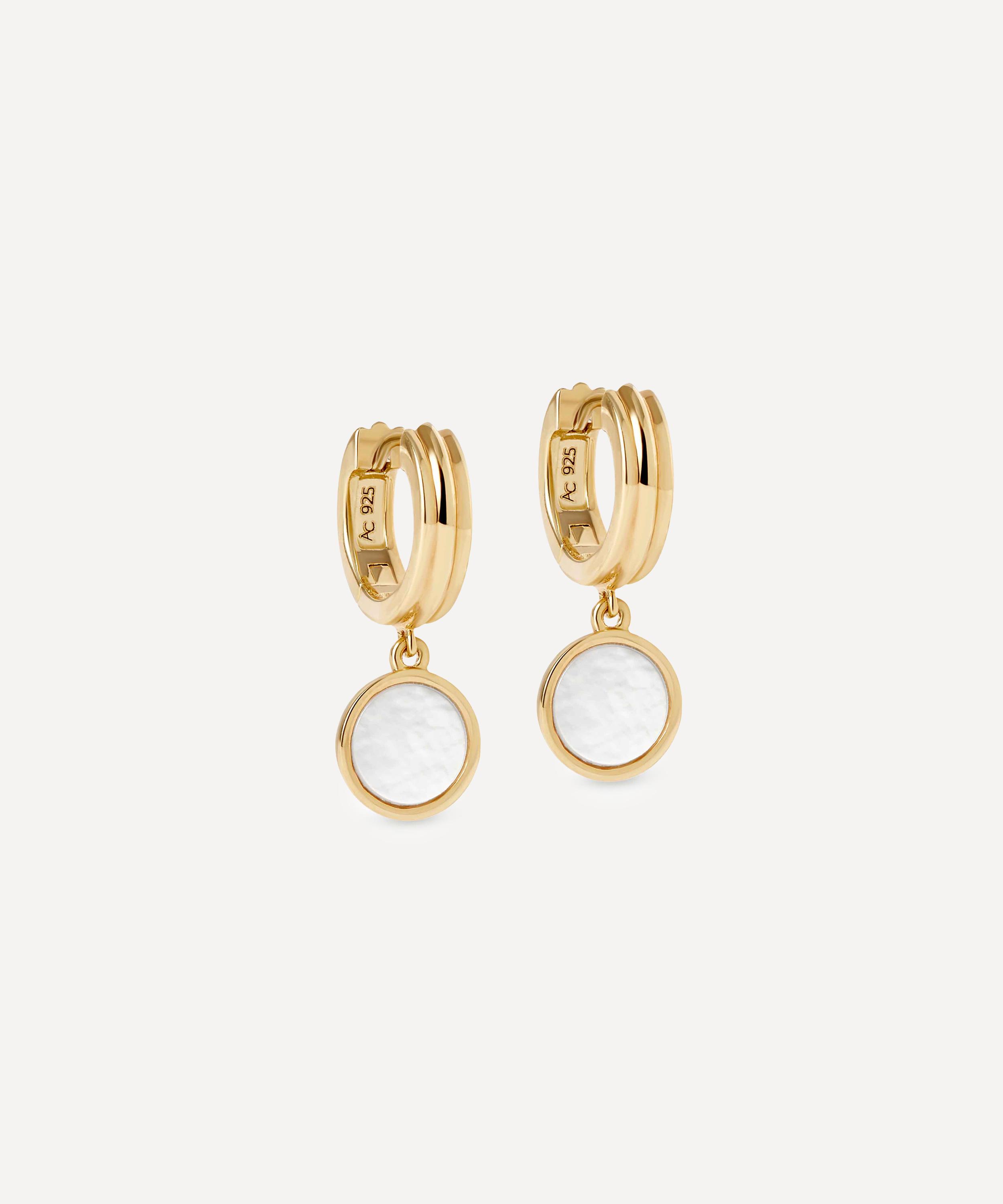 Astley Clarke - 18ct Gold-Plated Vermeil Silver Stilla Pearl Huggie Hoop Earrings