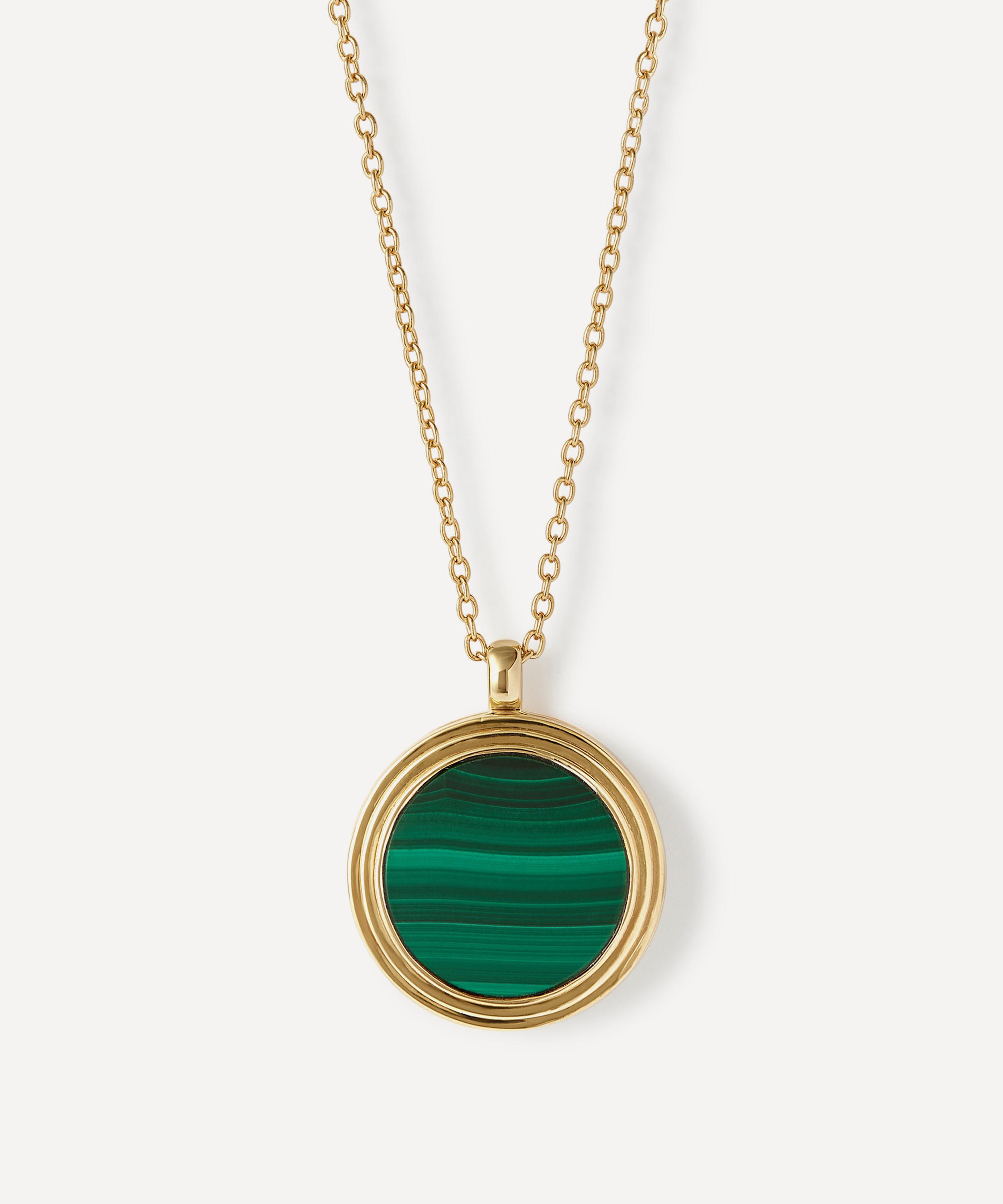 Astley Clarke - 18ct Gold-Plated Vermeil Silver Stilla Malachite Locket Necklace