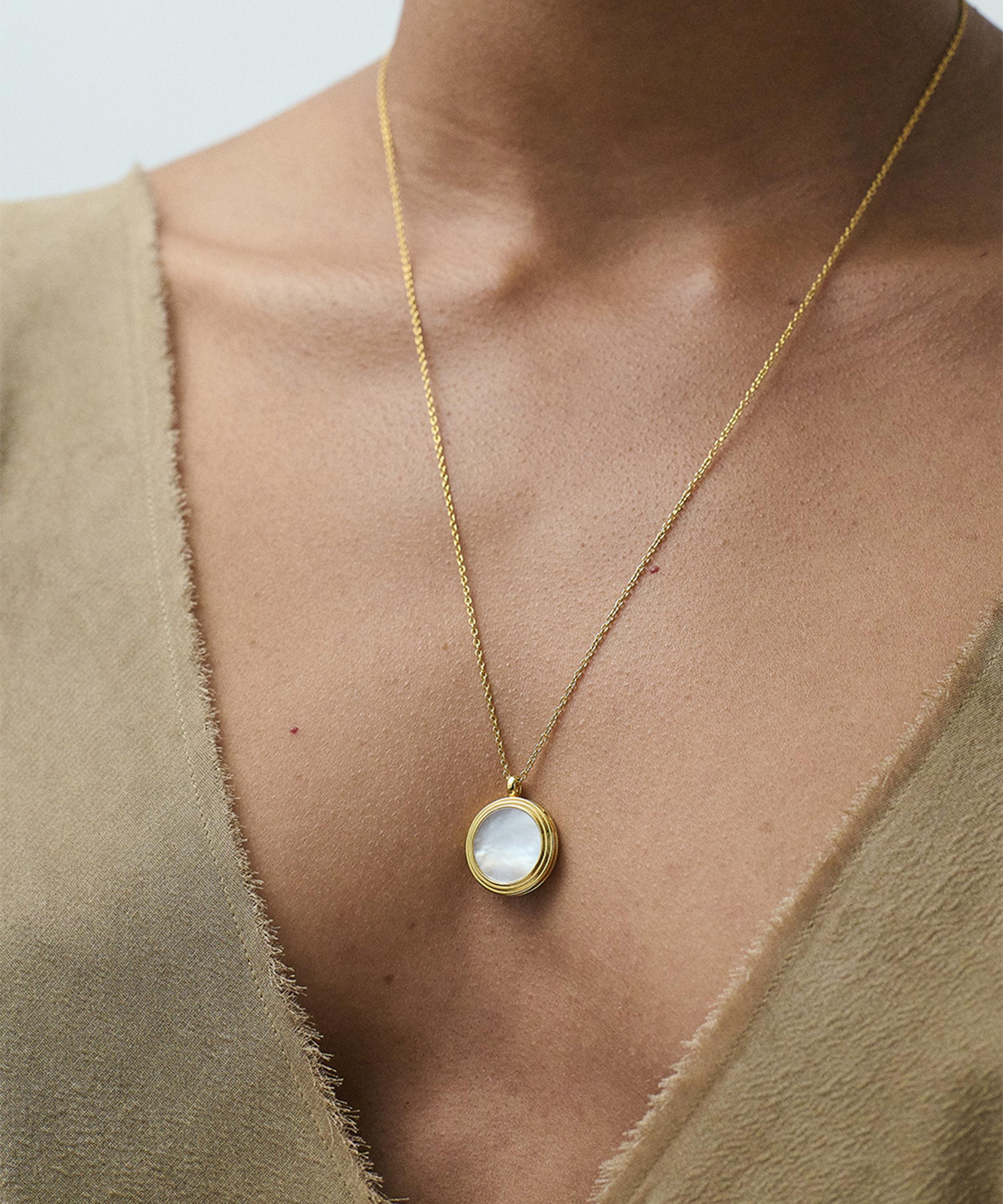 Astley Clarke - 18ct Gold-Plated Vermeil Silver Stilla Pearl Locket Necklace image number 1