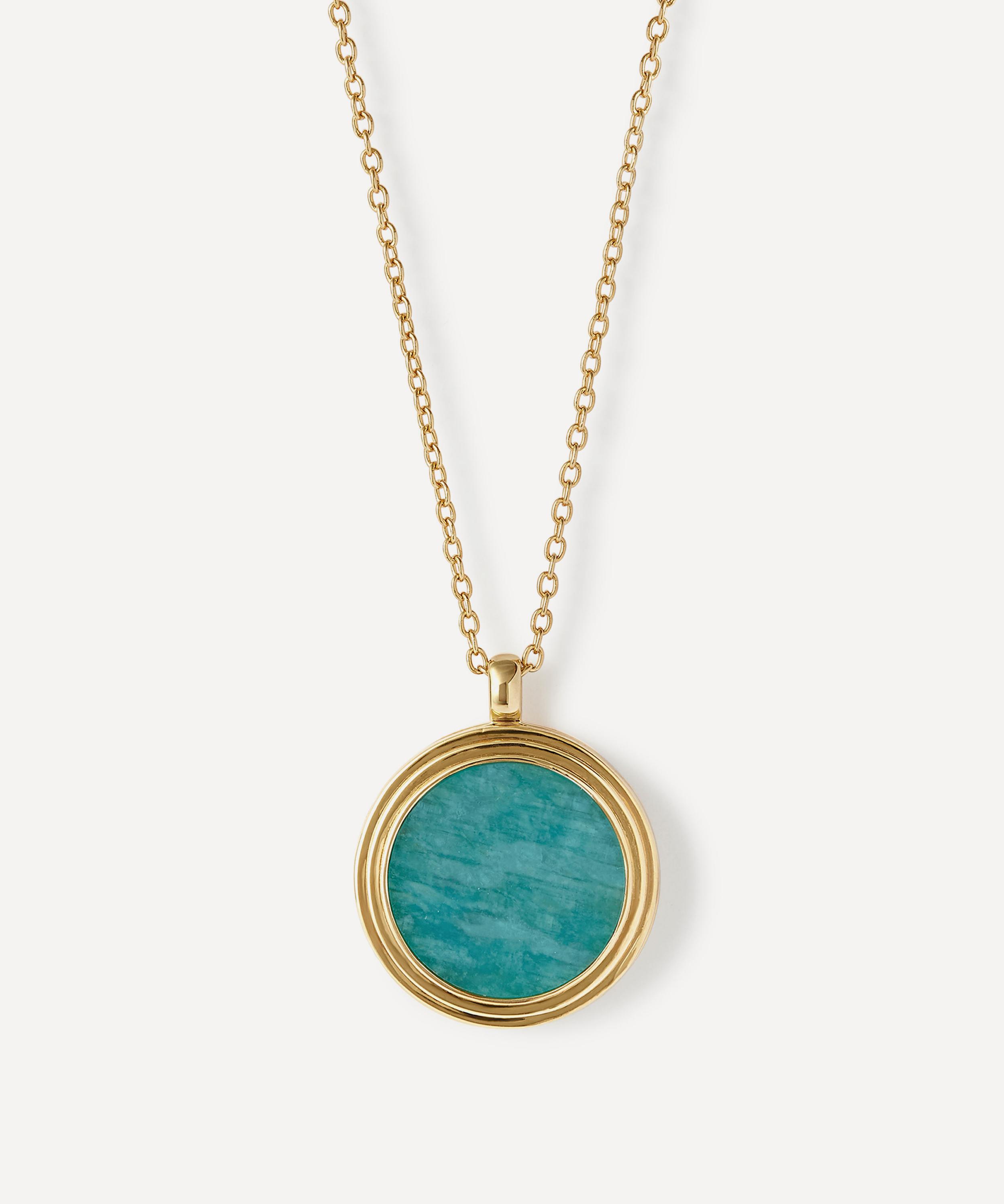Astley Clarke - 18ct Gold-Plated Vermeil Silver Stilla Amazonite Locket Necklace image number 0