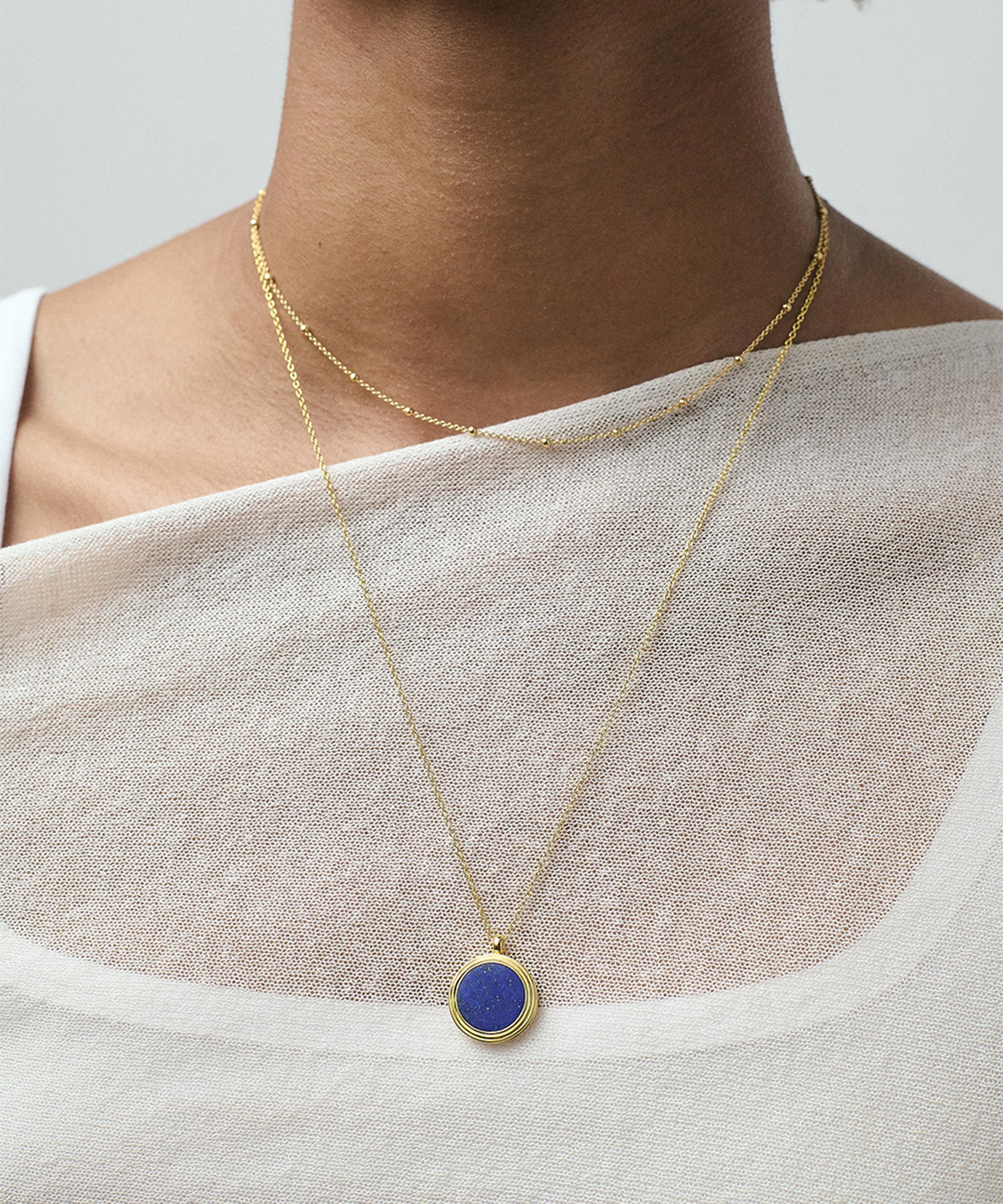 Astley Clarke - 18ct Gold-Plated Vermeil Silver Stilla Lapis Locket Necklace image number 1