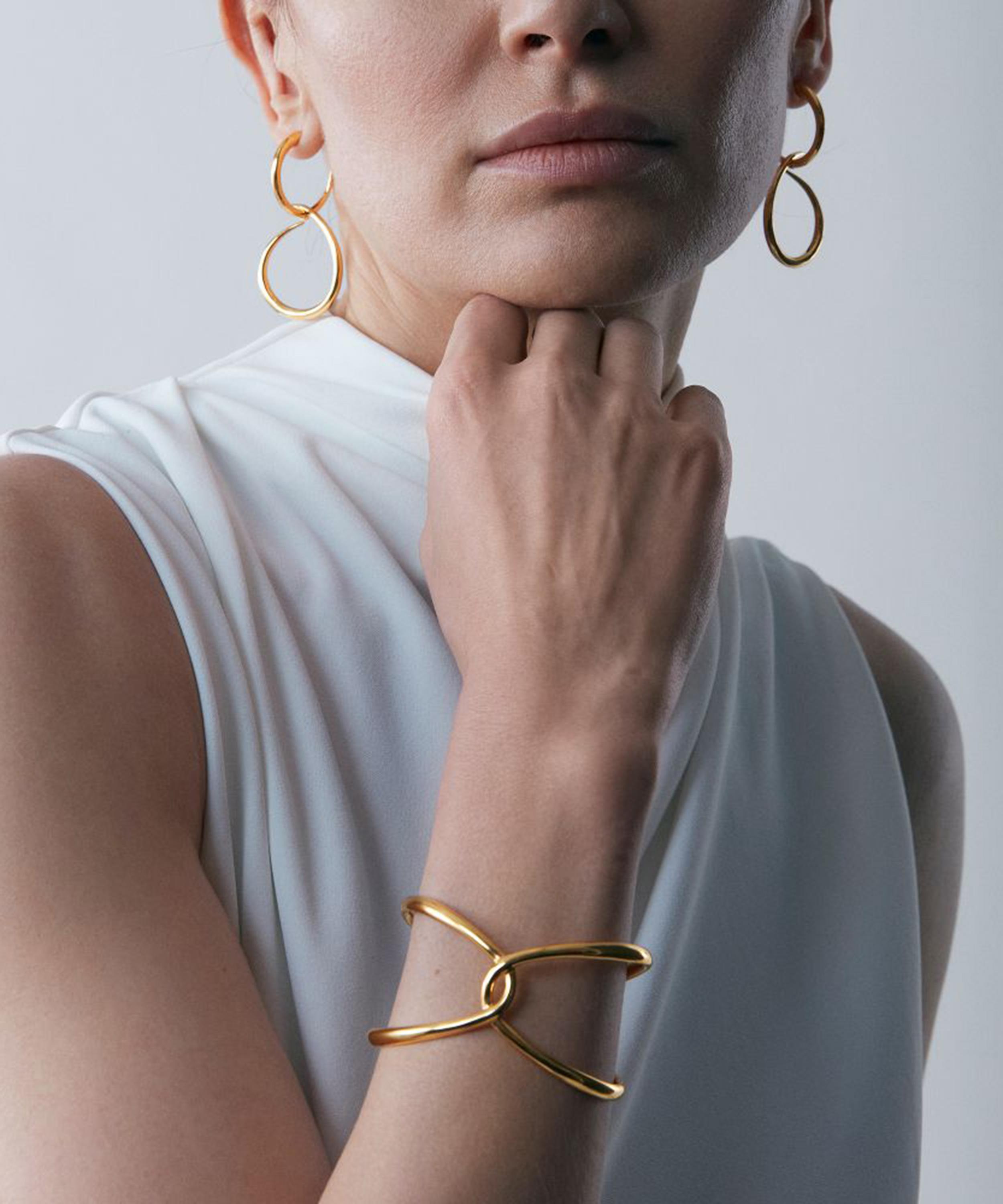 Dinny Hall - 18ct Gold-Plated Vermeil Silver Twist Open Cuff Bracelet image number 1