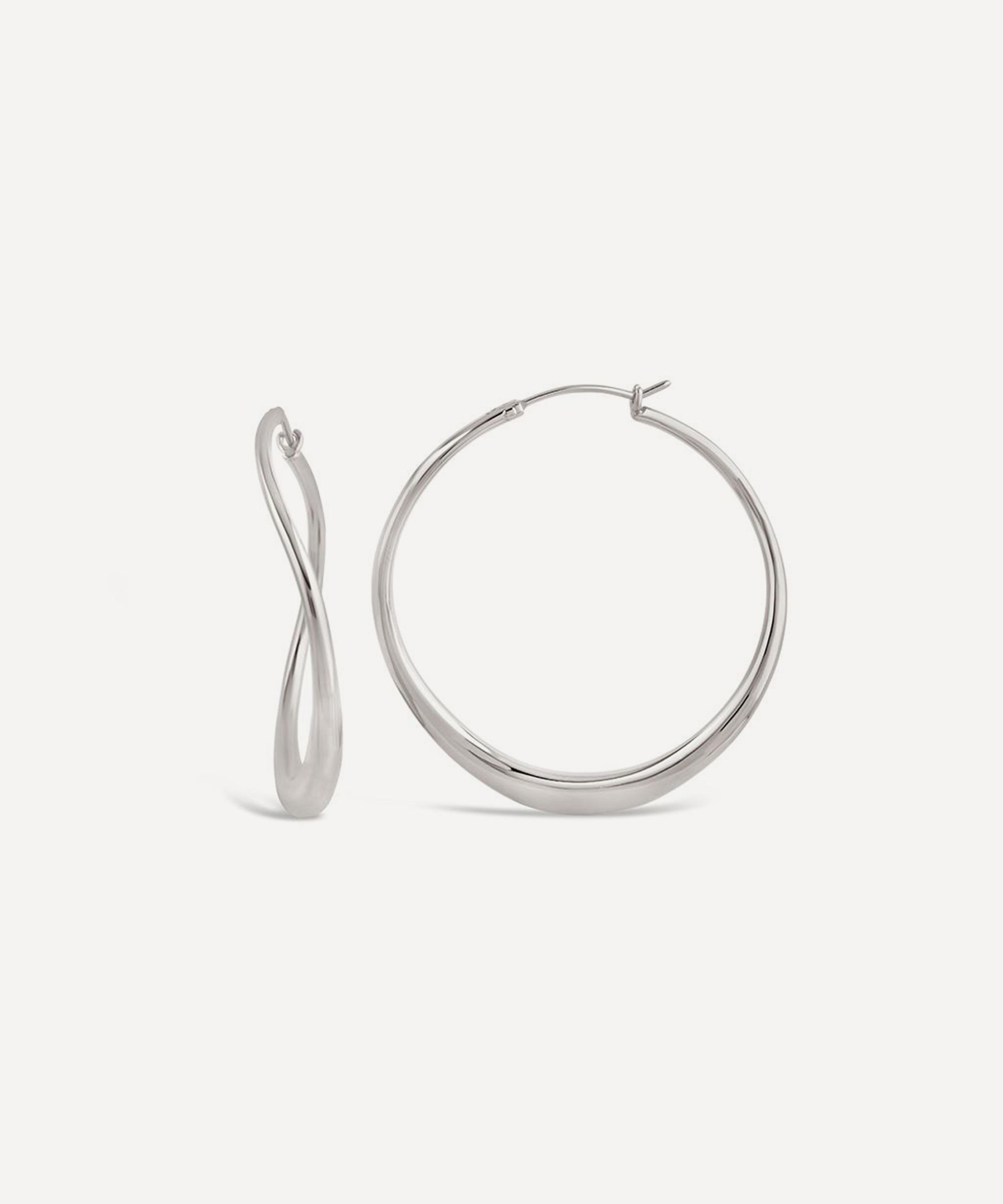 Dinny Hall - Sterling Silver Wave Large Hoop Earrings image number 0