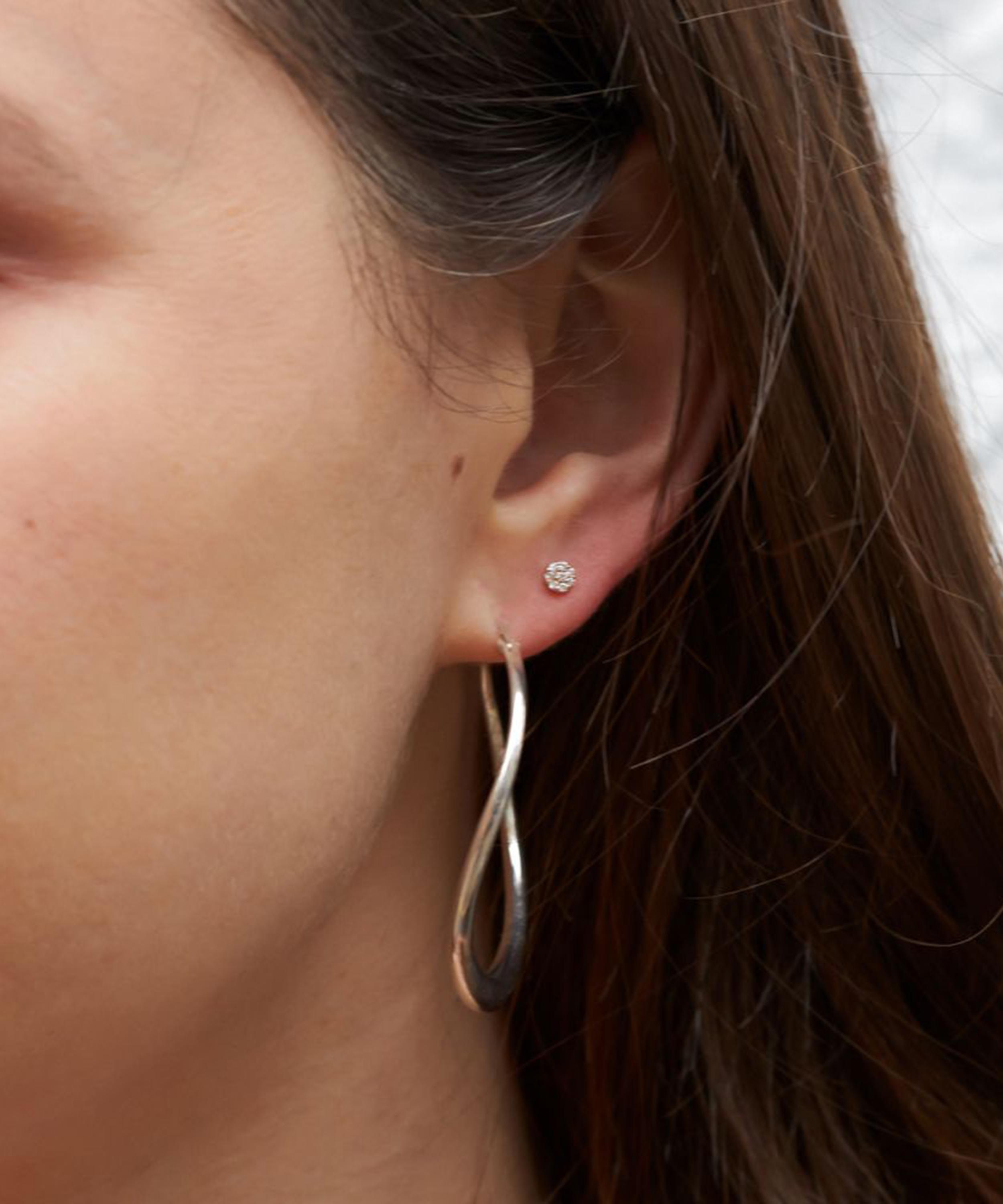 Dinny Hall - Sterling Silver Wave Large Hoop Earrings image number 1