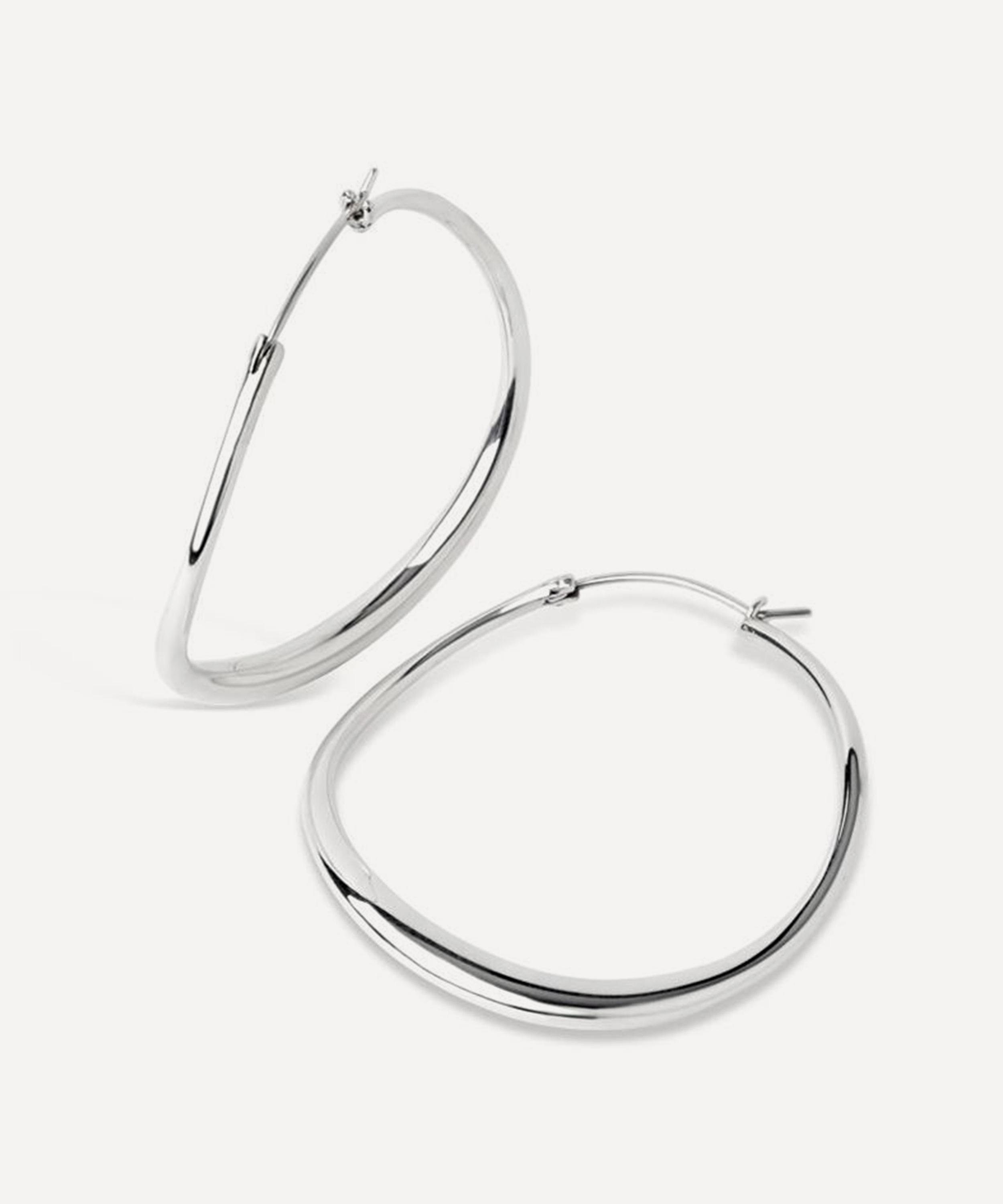 Dinny Hall - Sterling Silver Wave Large Hoop Earrings image number 2