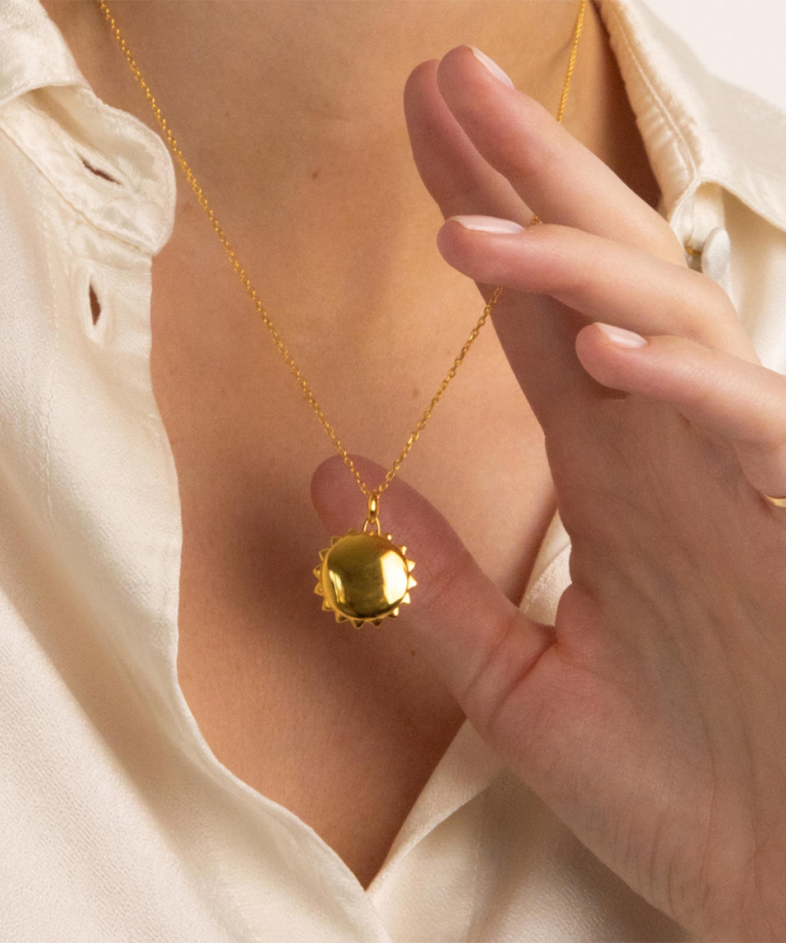 Dinny Hall - Sterling Silver My World Small Sun Locket Necklace image number 1