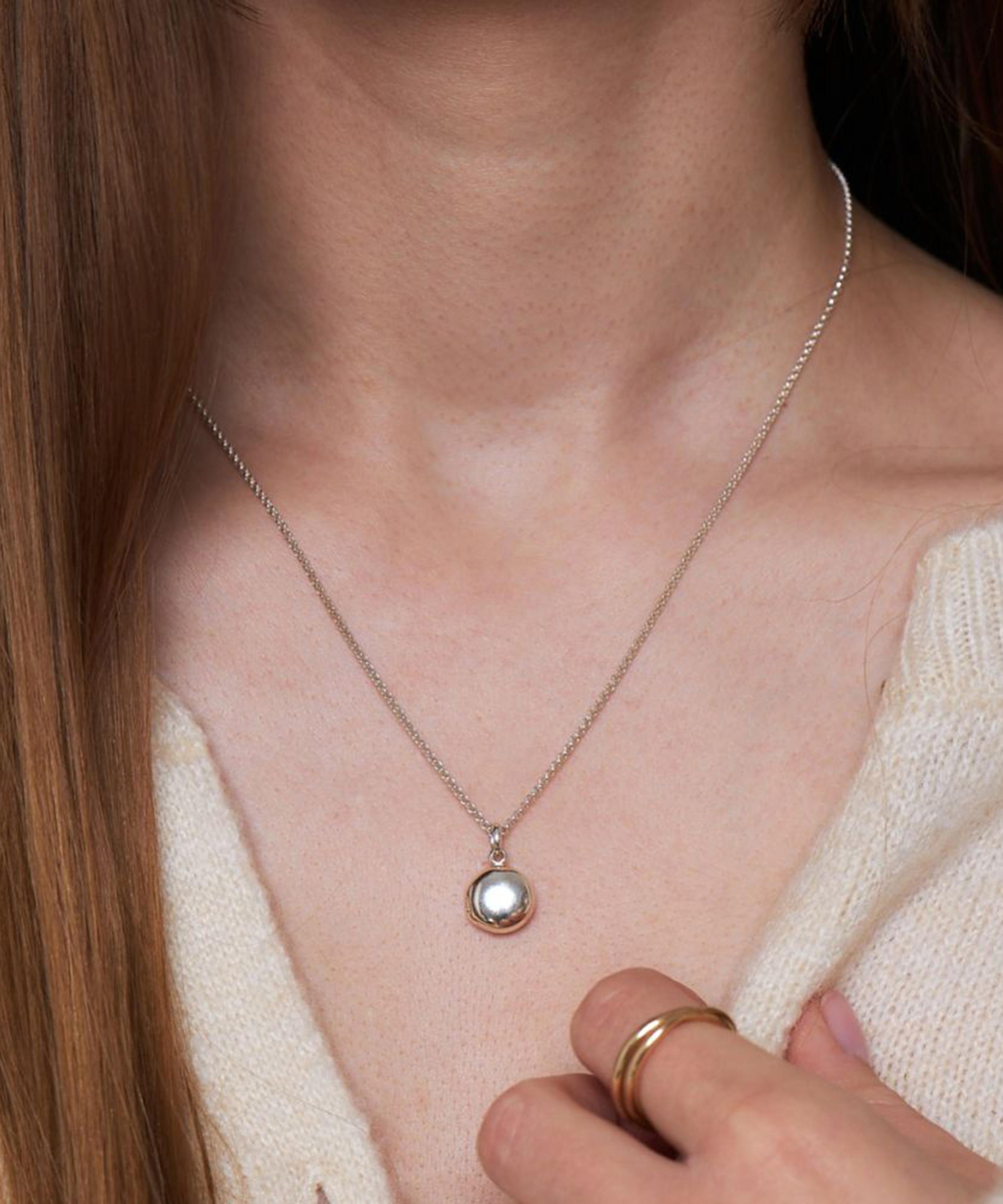 Dinny Hall - Sterling Silver Button Locket Necklace image number 1