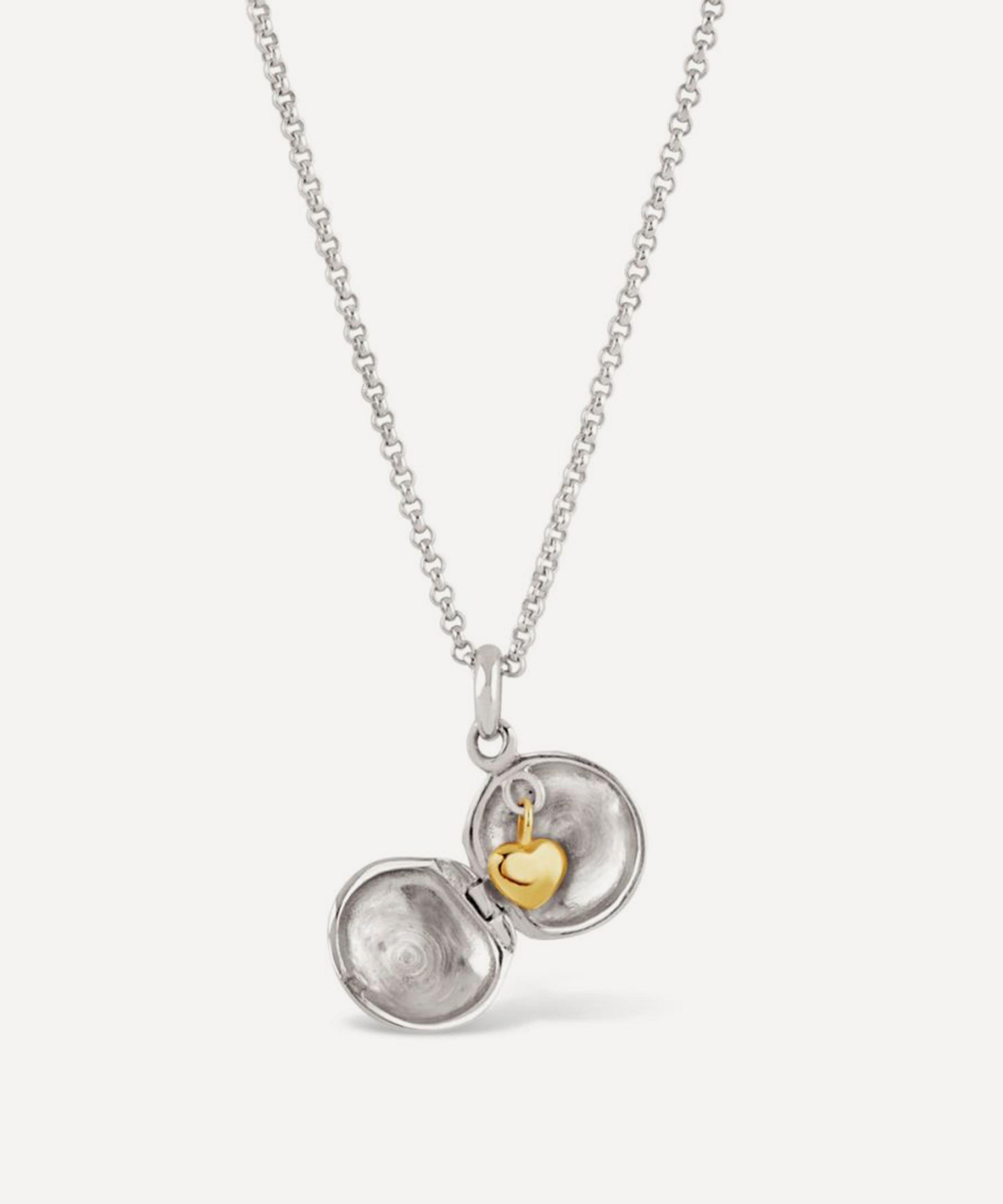 Dinny Hall - Sterling Silver Button Locket Necklace image number 2
