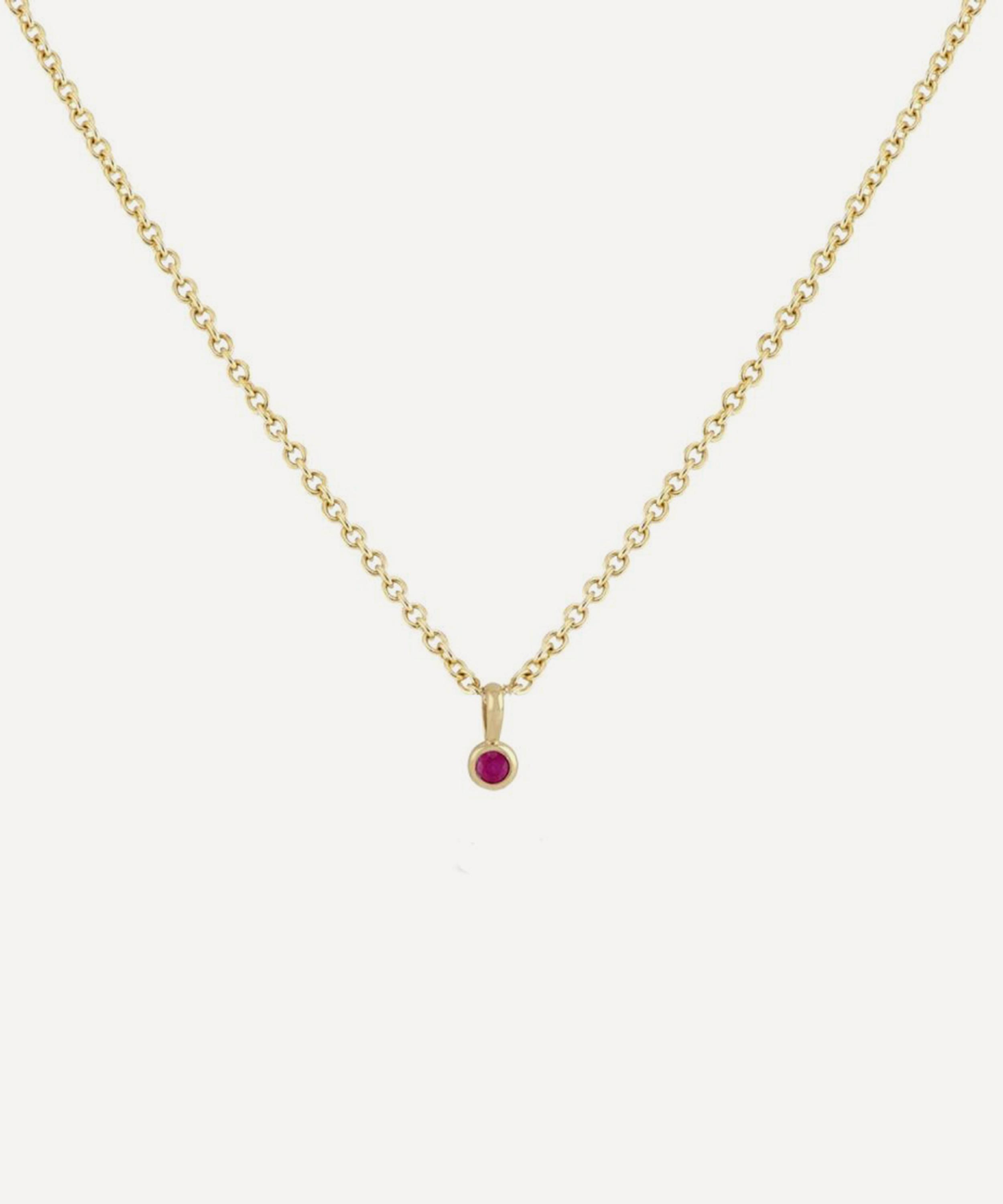 Dinny Hall - 9ct Gold Ruby Pip Pendant Necklace