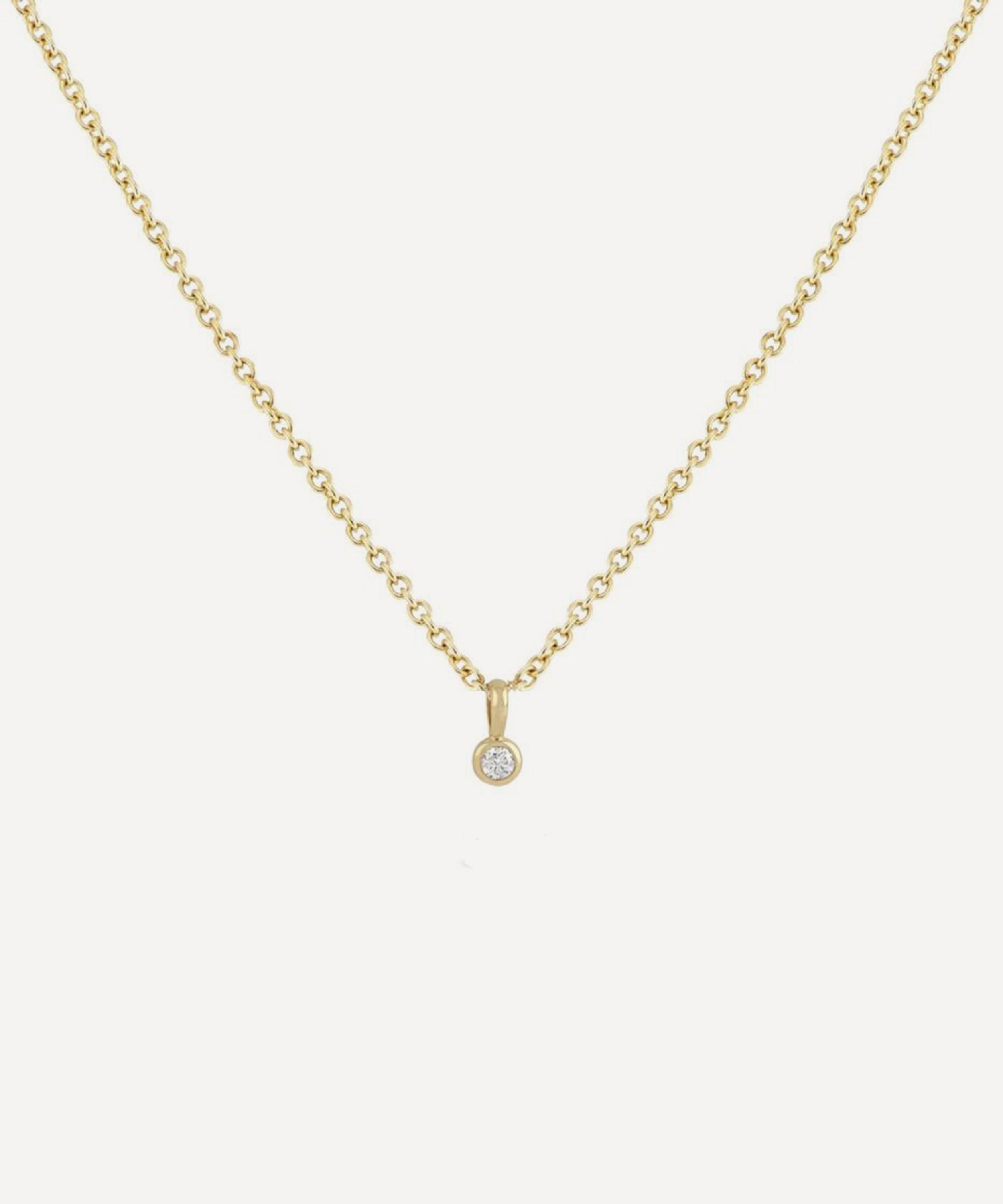 Dinny Hall - 9ct Gold Lab-Created Diamond Pip Pendant Necklace