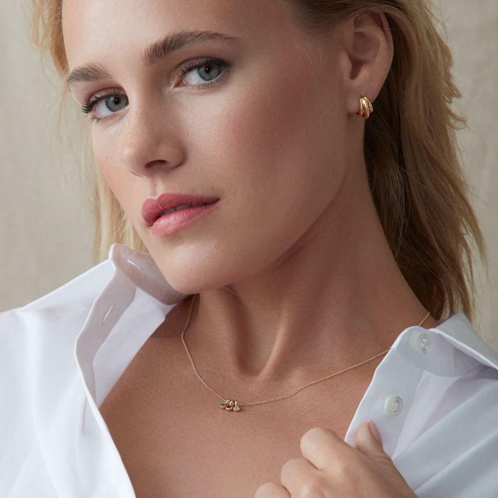 Dinny Hall - 9ct Gold Lab-Created Diamond Pip Pendant Necklace image number 1