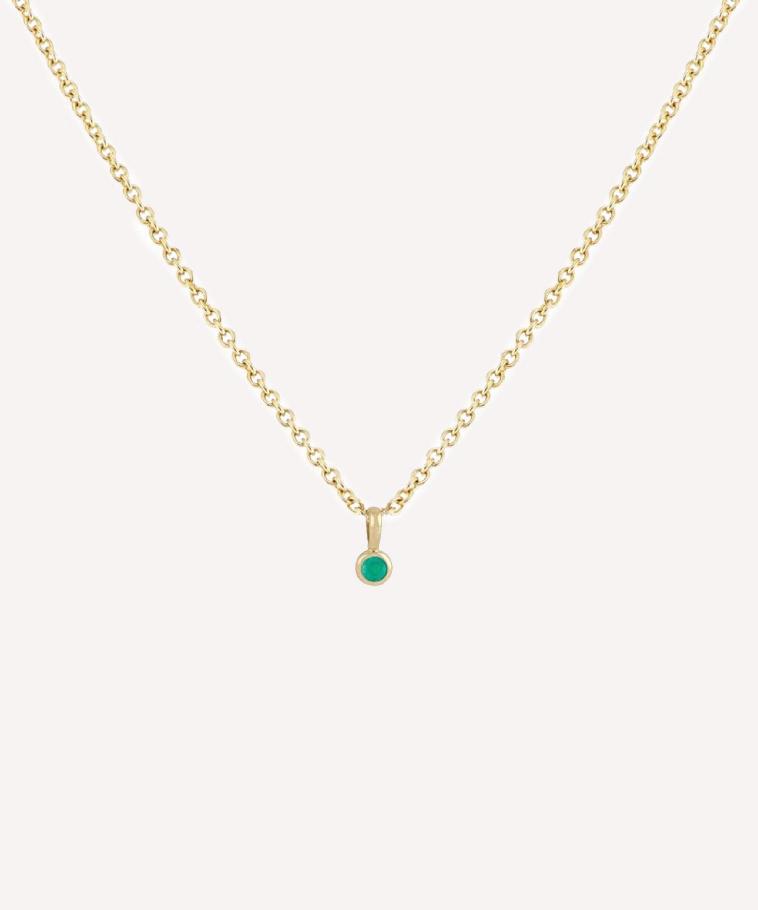 Dinny Hall - 9ct Gold Emerald Pip Pendant Necklace