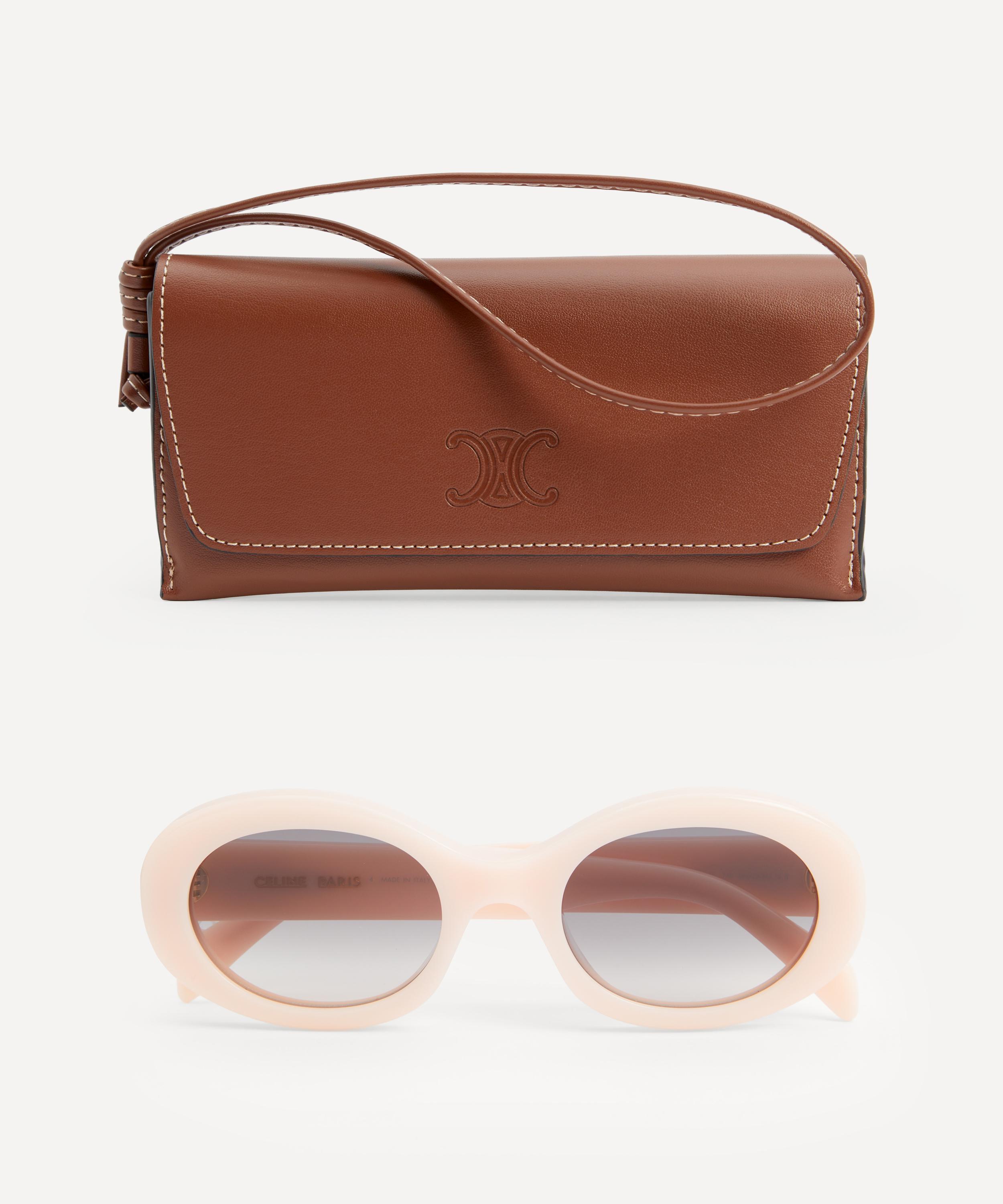 Celine - Triomphe Rose Oval Acetate Sunglasses image number 3